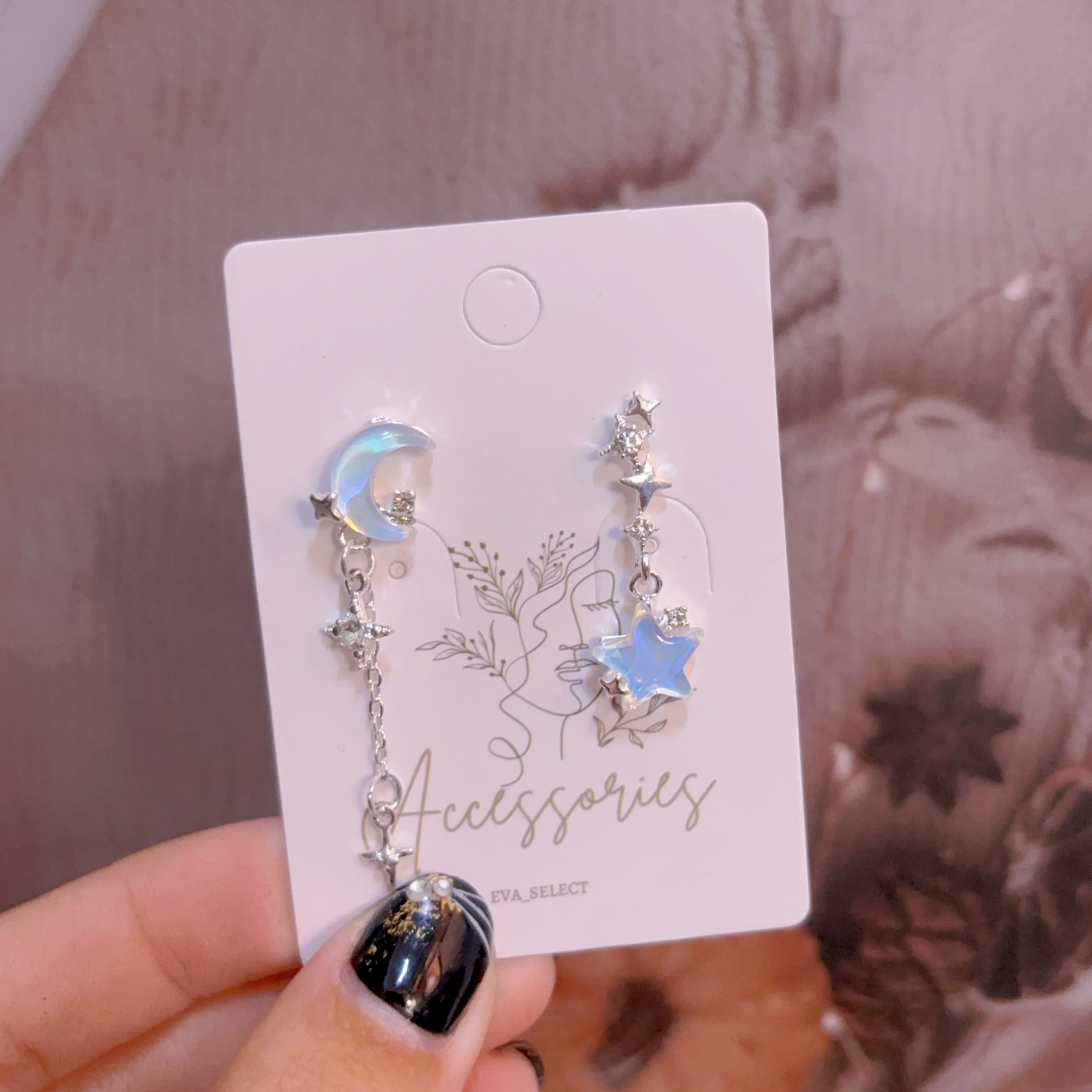 不對稱月光石耳環 超級熱賣款🔥🔥