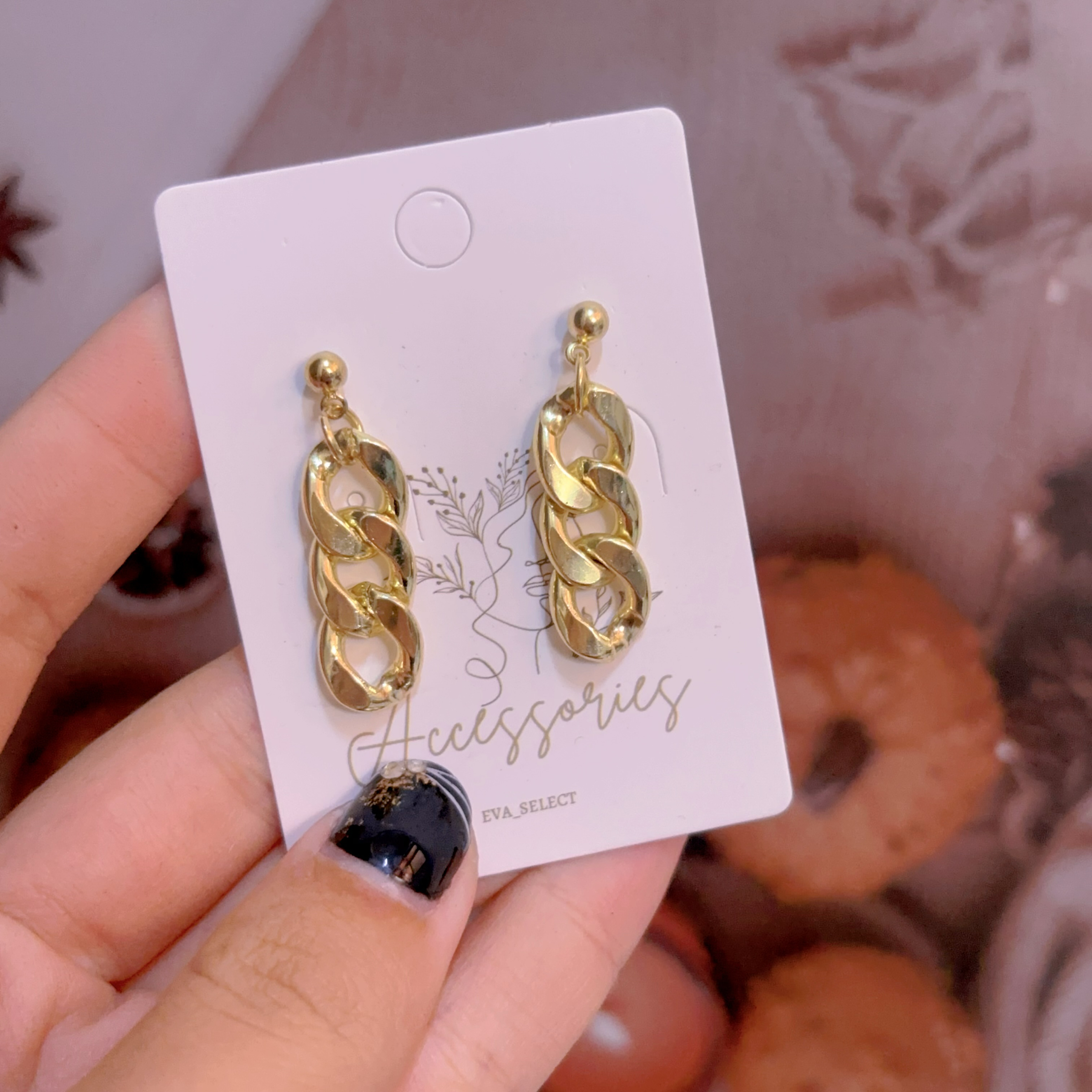 個性金屬鏈條耳環