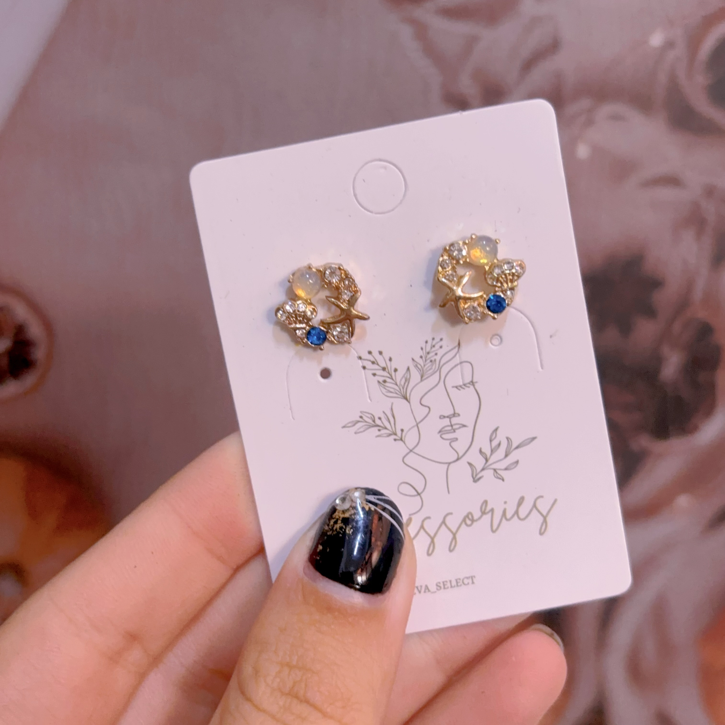 海洋風情花圈耳環