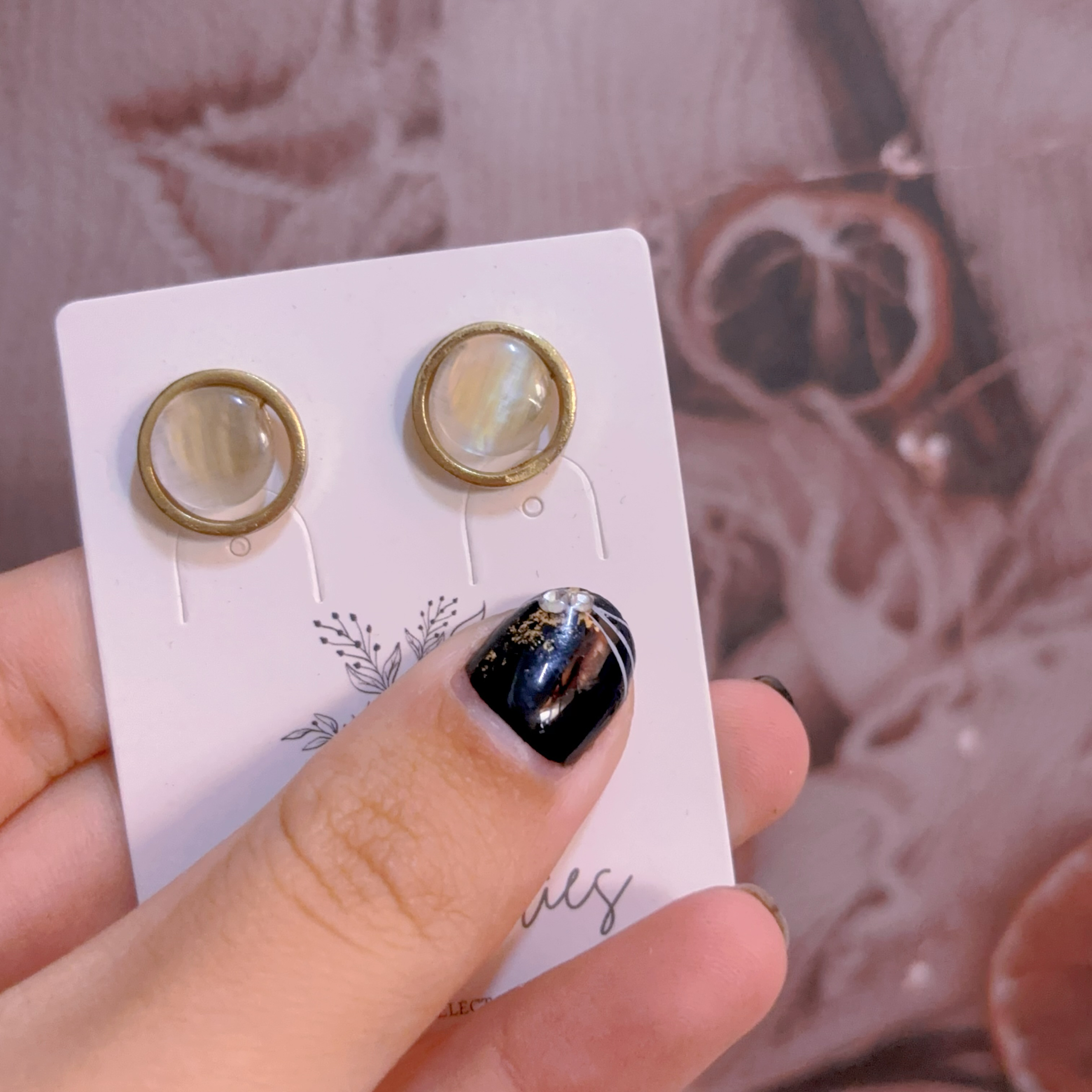 半價耳環-貓眼石