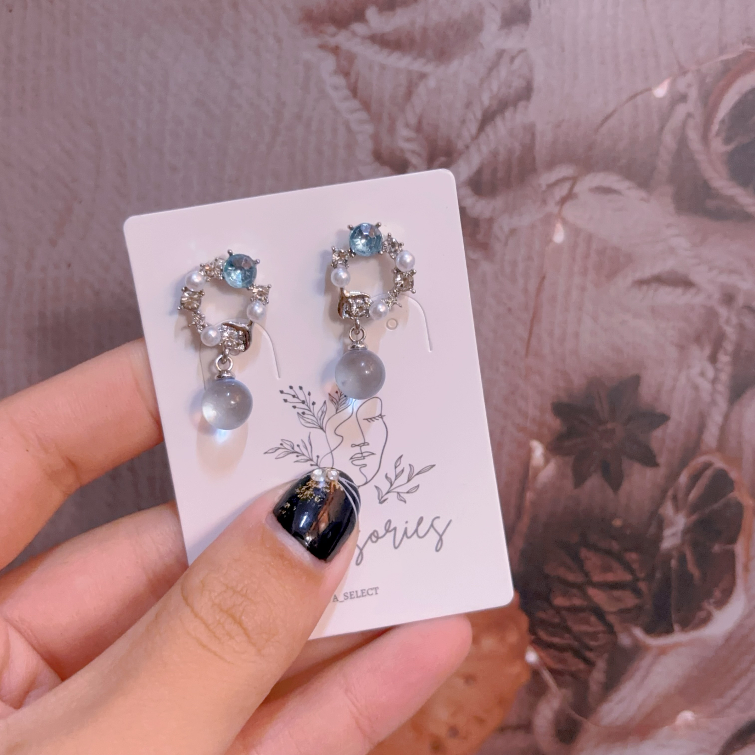 美人魚泡泡花圈耳環