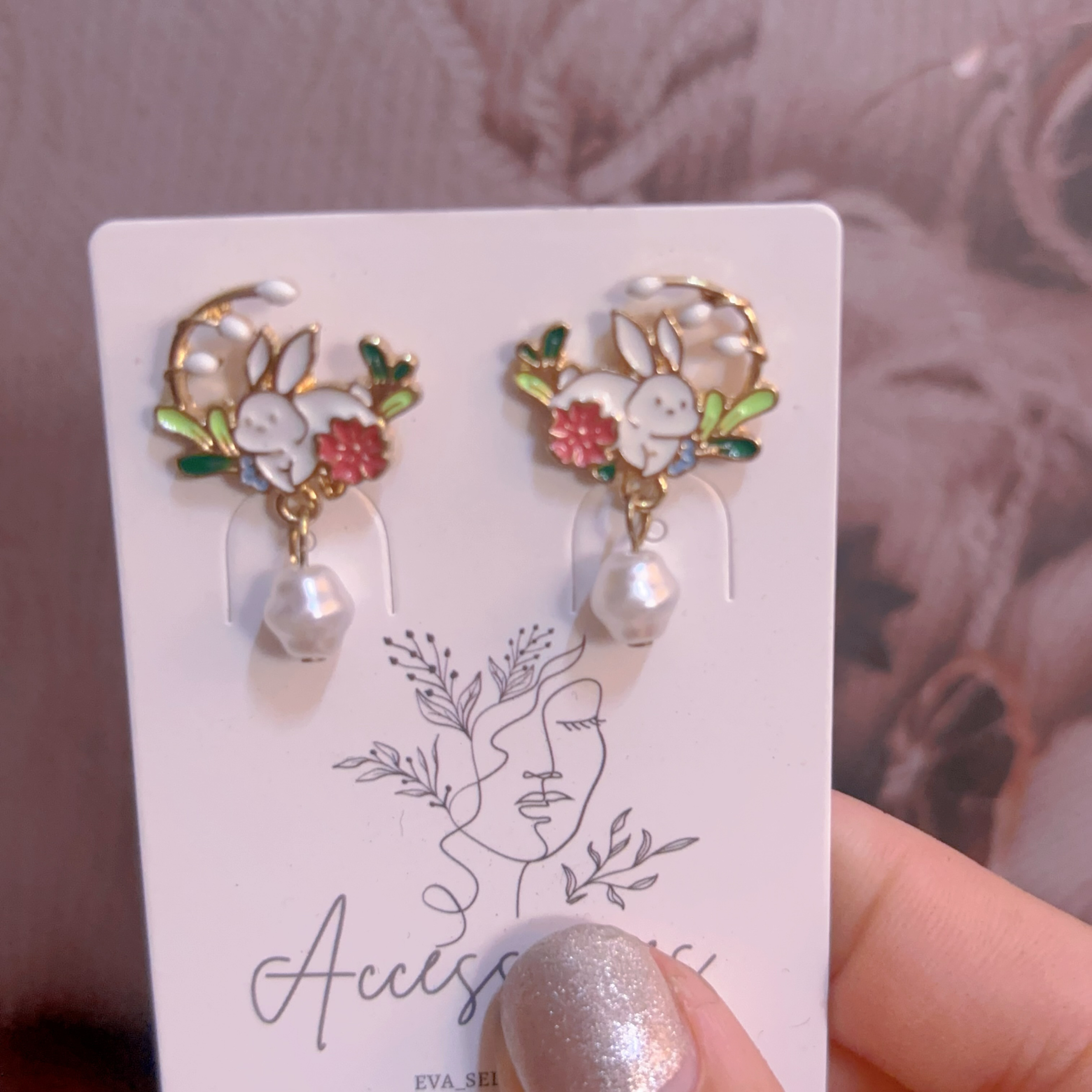 花園兔兔耳環