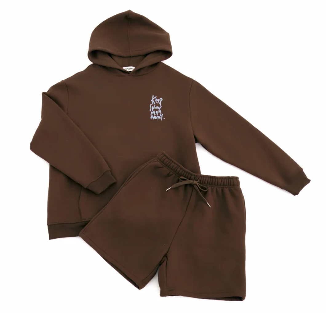 KEEP SILENT - KEEP SNOWMAN AWAY - 咖啡套裝（Ｓ）＋白Ｔ（Ｓ）