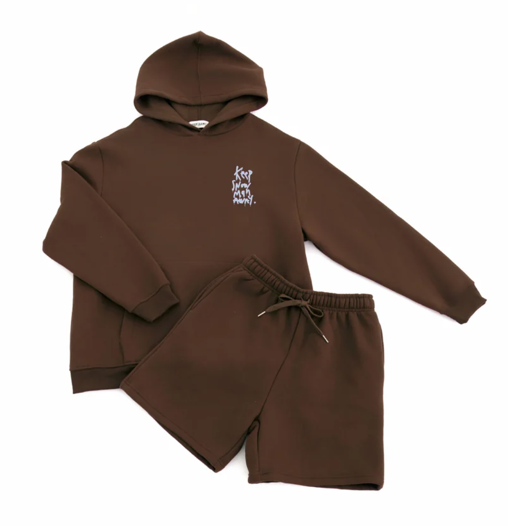 KEEP SILENT - KEEP SNOWMAN AWAY - 咖啡套裝（Ｓ）＋白Ｔ（Ｓ）