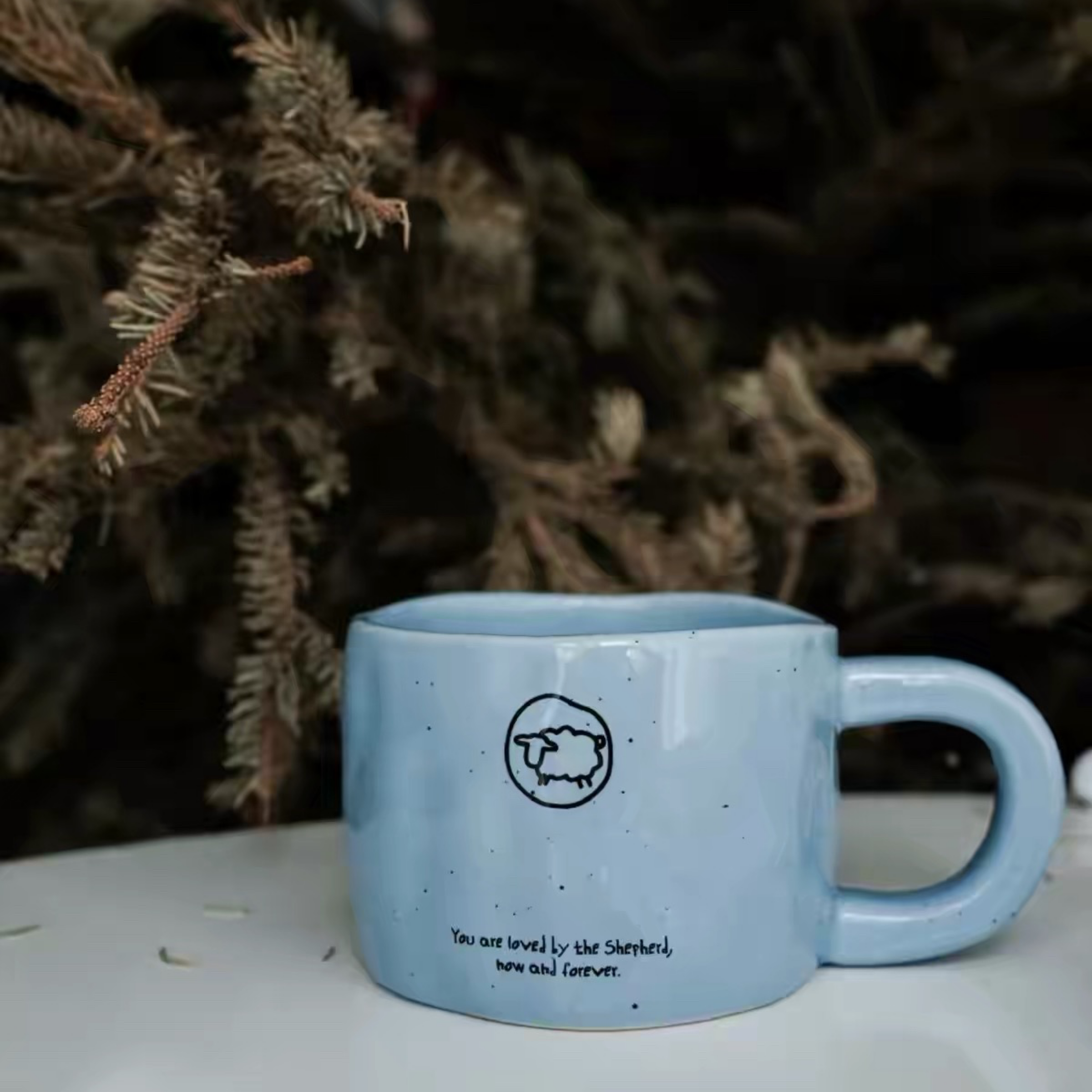 咩咩天藍色陶瓷馬克杯