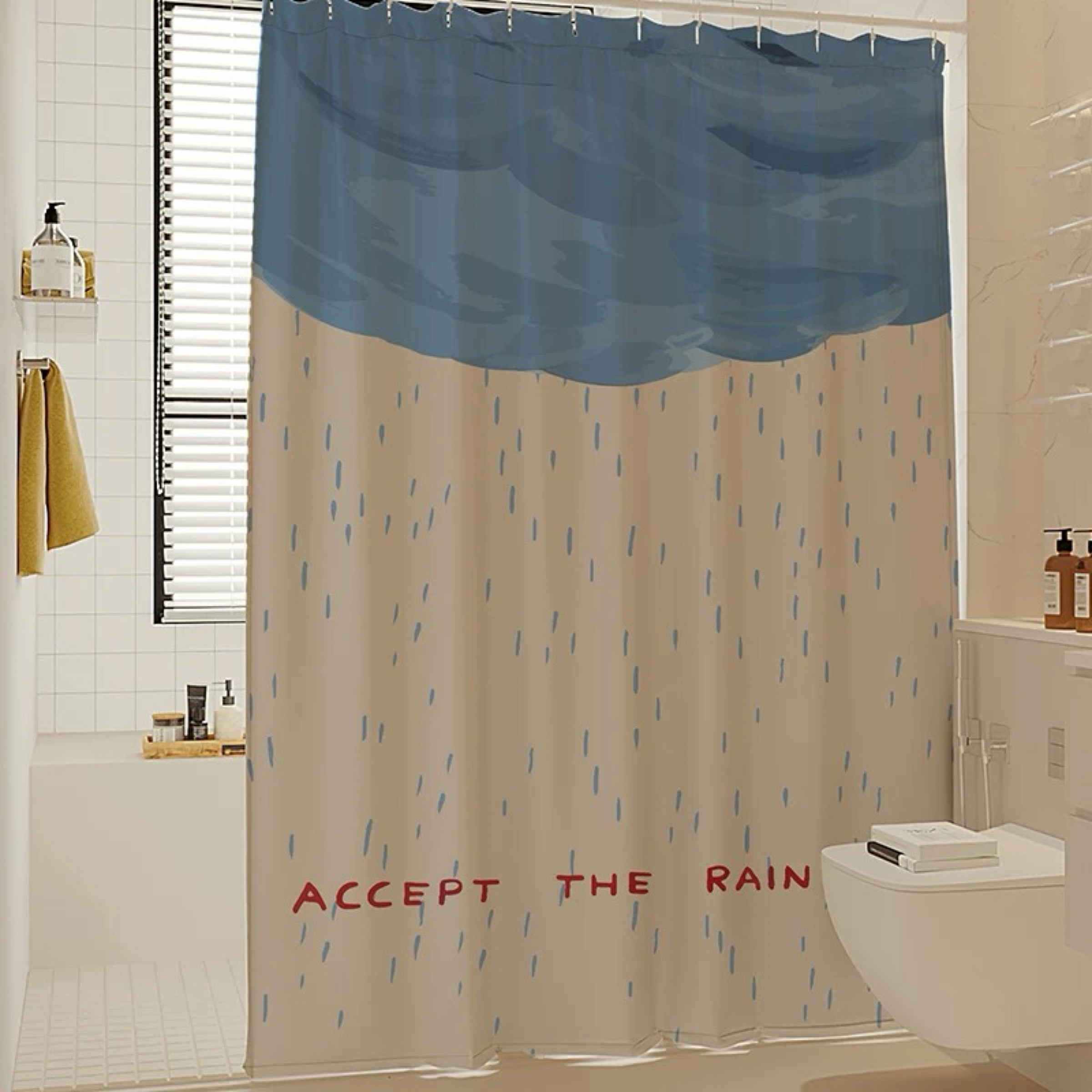 浴室防霉浴簾（接受下雨吧）
