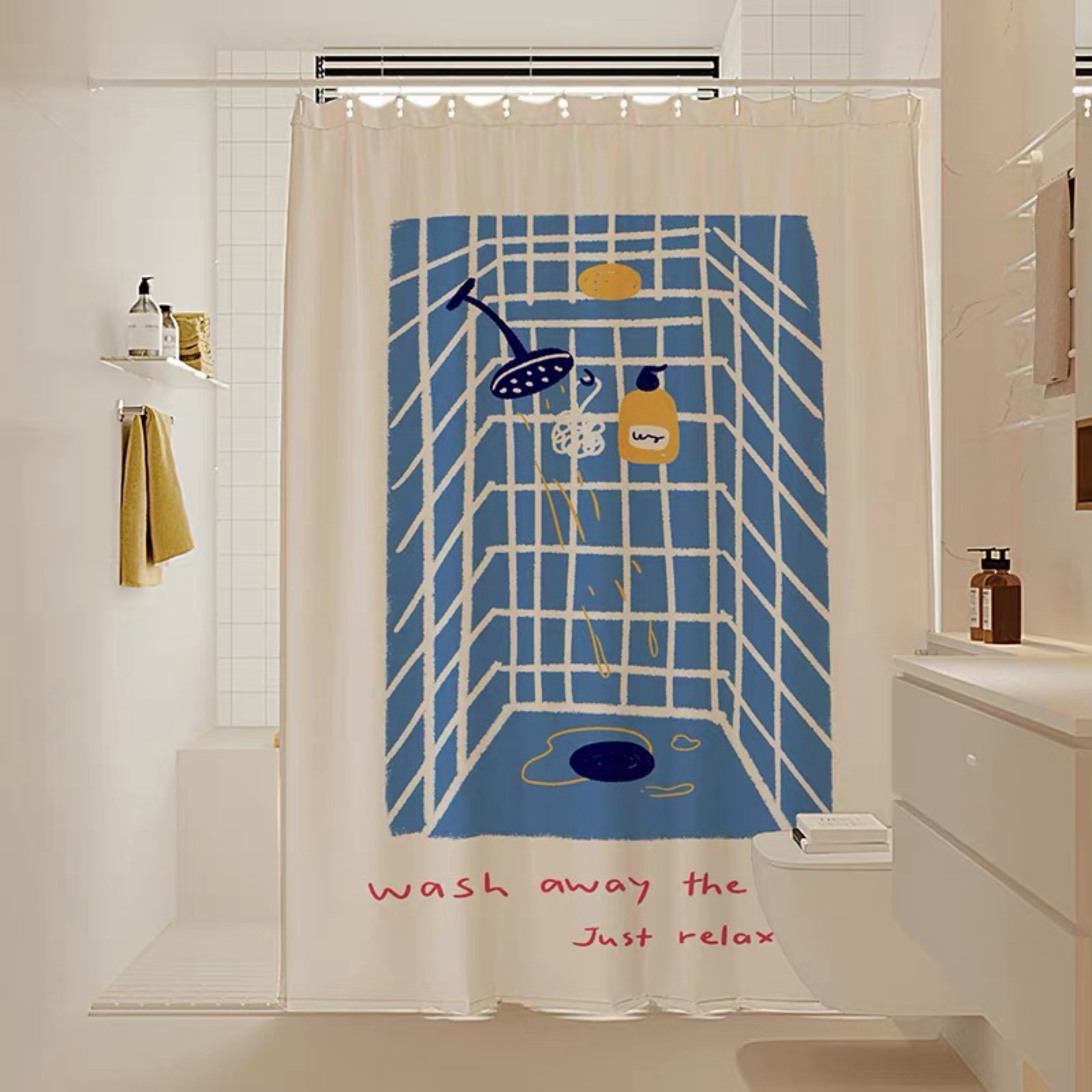 浴室防霉浴簾（洗去一天的疲憊-淋浴）