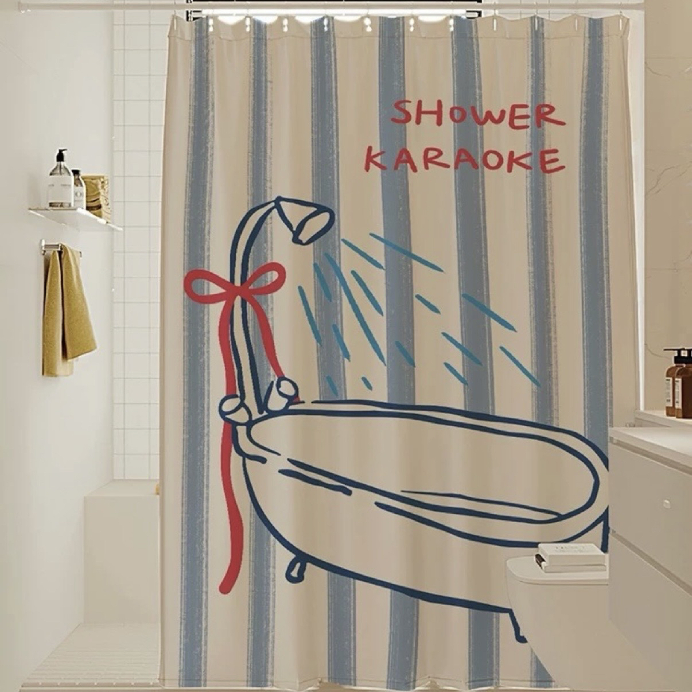 浴室防霉浴簾（shower karaoke）