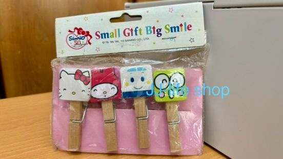 木夾子照片夾明信片夾裝飾夾生日佈置美勞用HELLO KITTY凱蒂貓美樂蒂木夾子