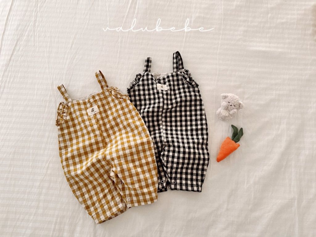 格紋吊帶爬服_0106