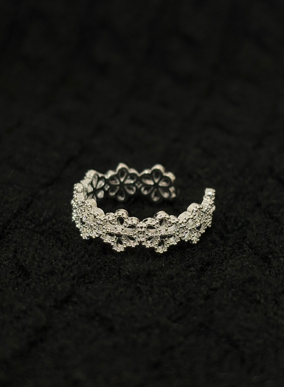 925銀｜溫柔仙氣鏤空花朵戒指