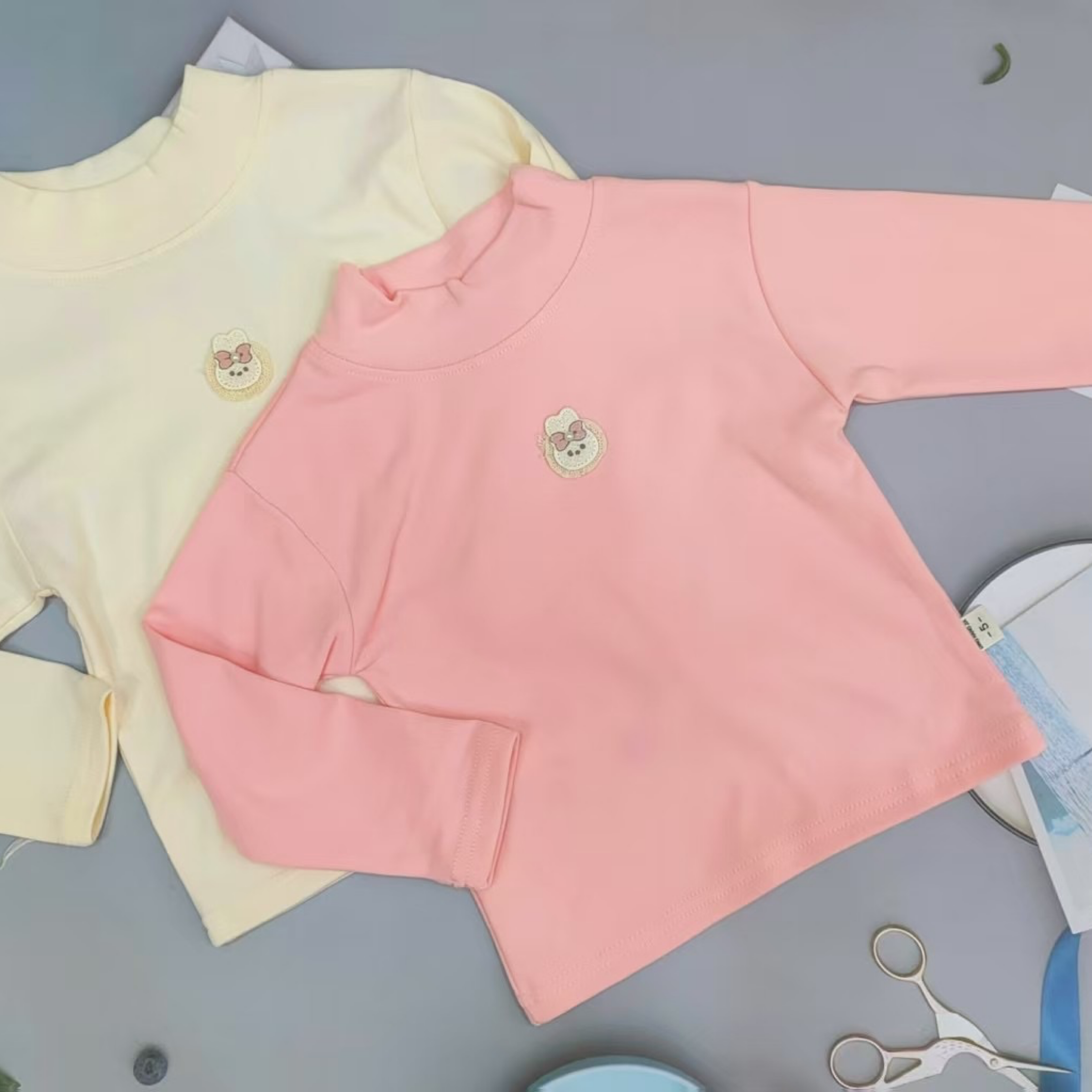 熱銷可愛兔兔女童內搭上衣 只剩米白色90-130CM