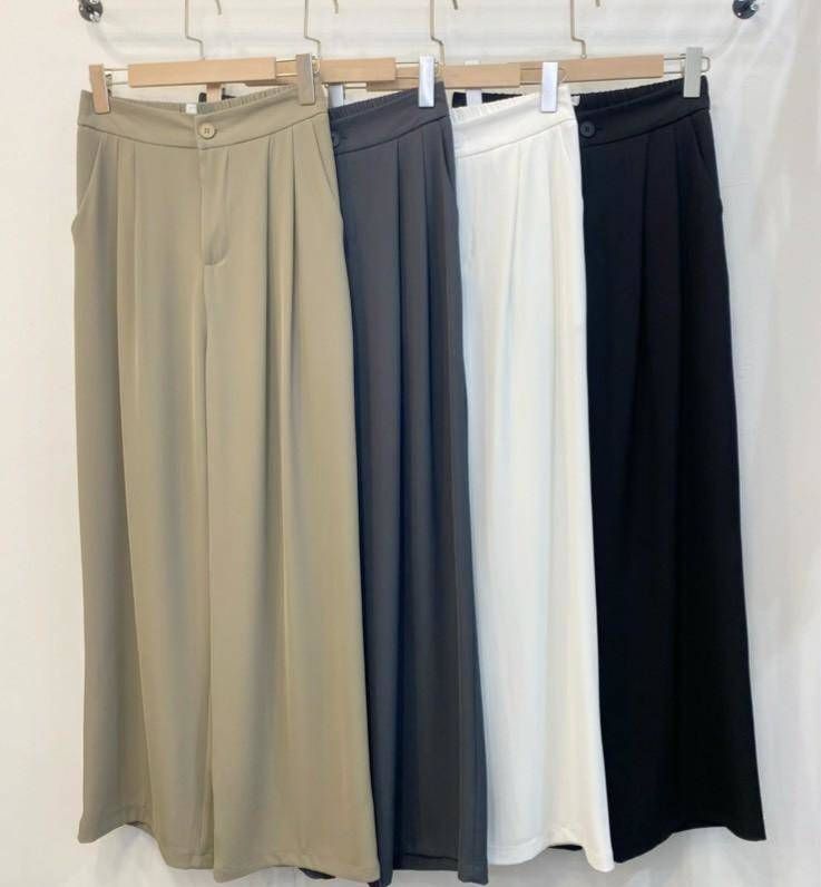 後鬆緊西裝闊腿褲