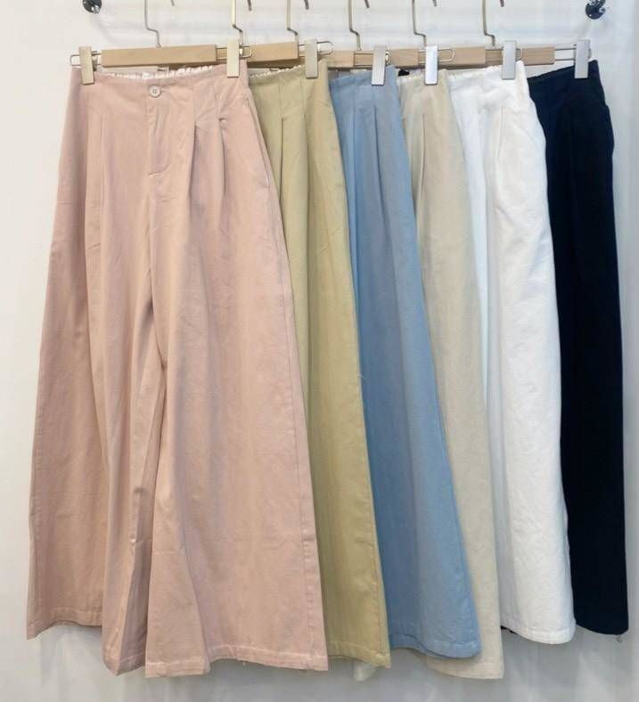 韓系高腰闊腿褲