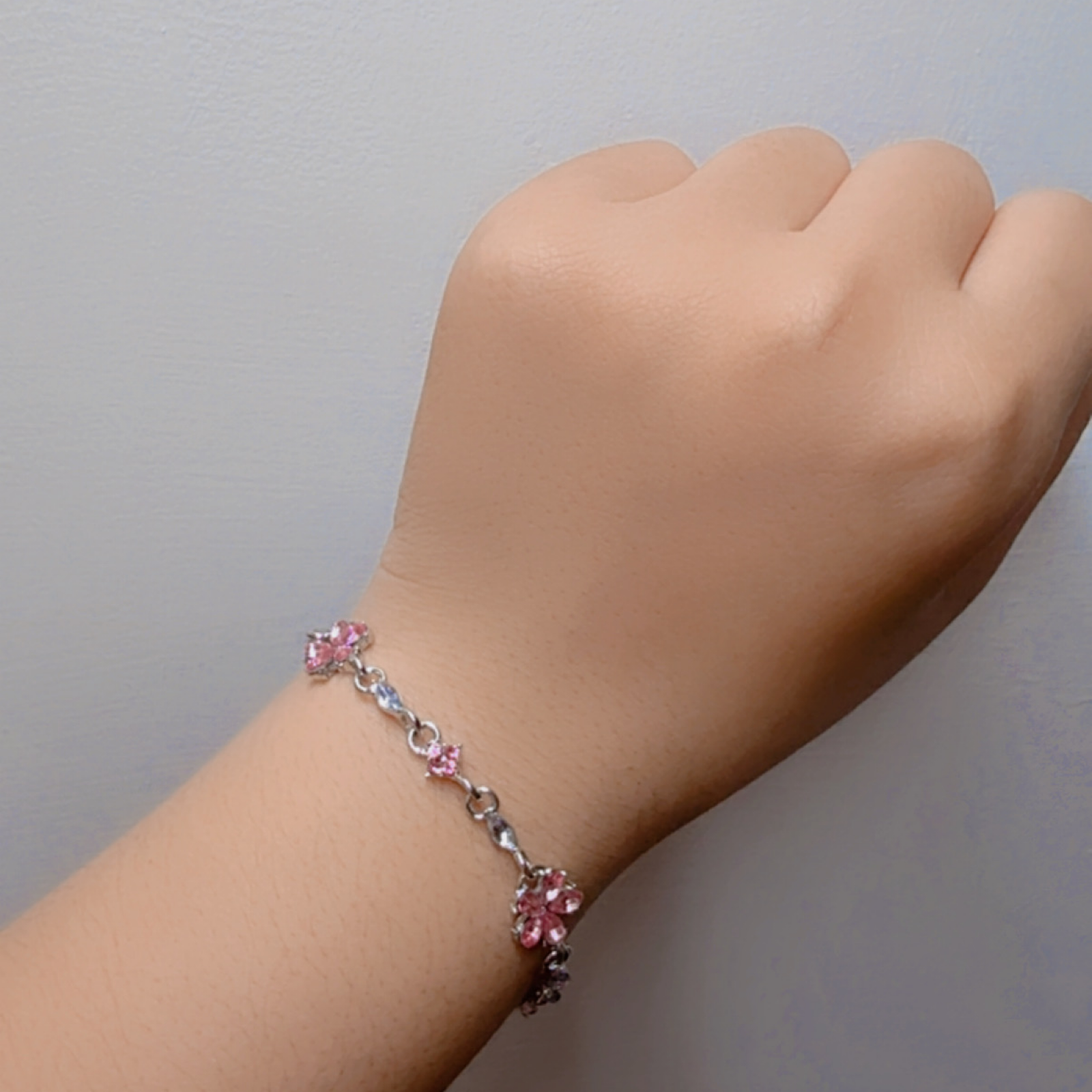 粉鑽花花手鍊