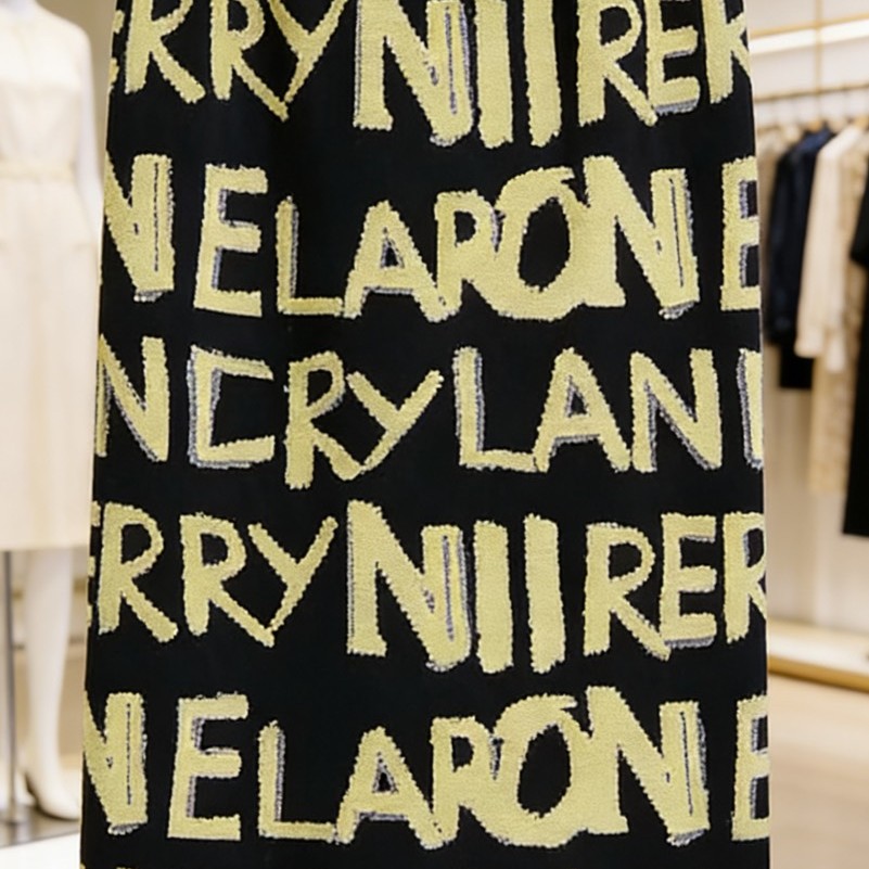 法式輕熟風 字母塗鴉感微A字半裙 黑、白 