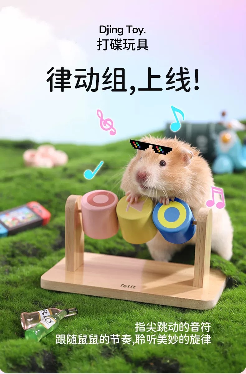 藏食趣味打碟益智玩具 活潑好動啃籠鼠必備