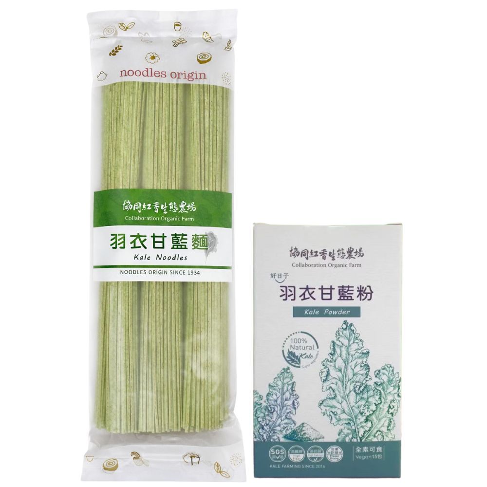 協同日森 有機農場 羽衣甘藍麵300g+羽衣甘藍1g*15入/盒 超值組合