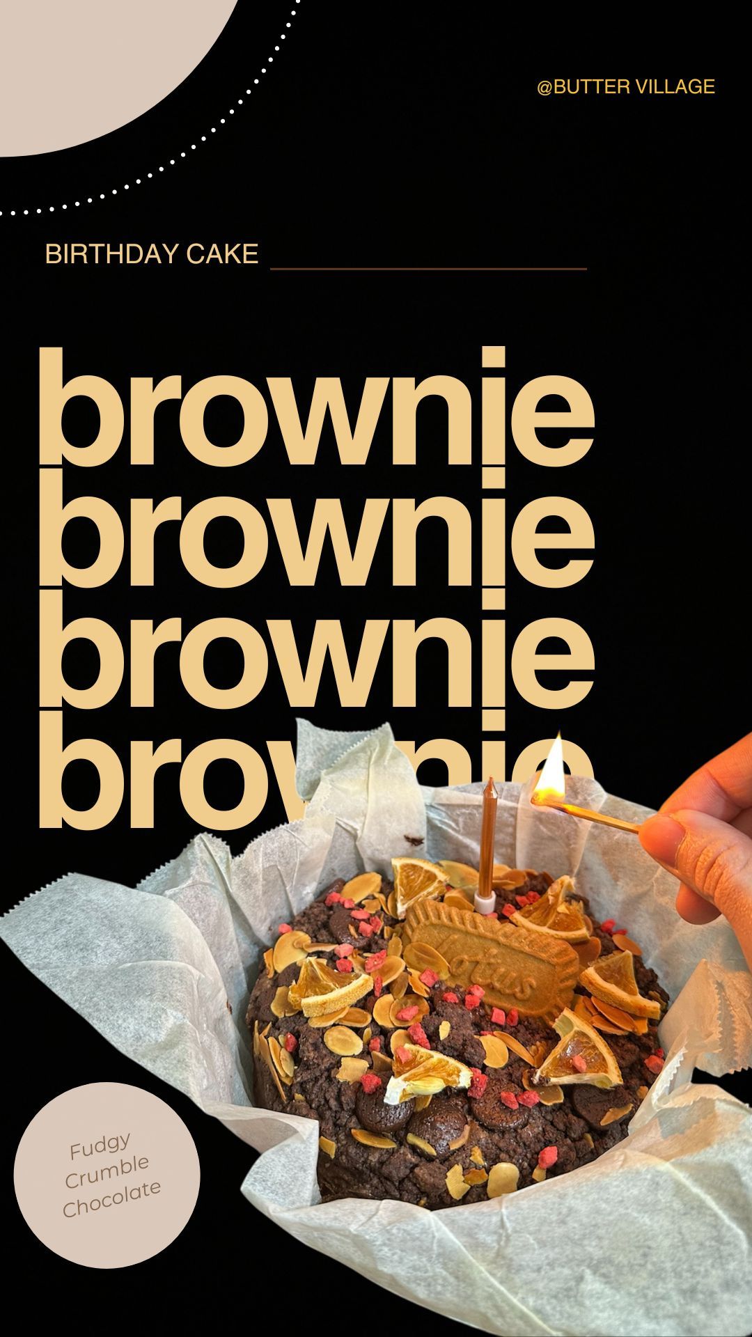 布朗尼 生日蛋糕🍰 Brownie Birthday Cake