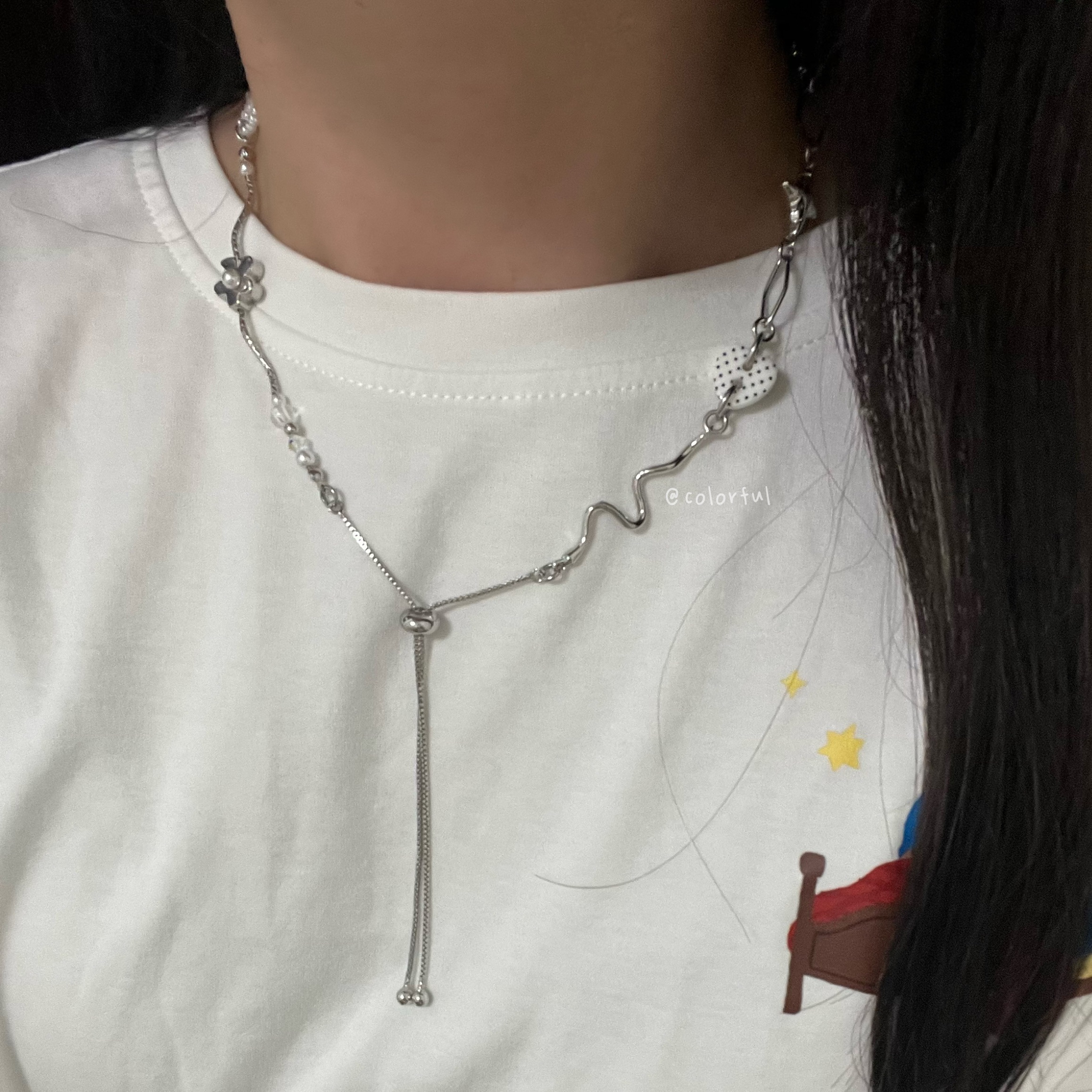 串珠項鍊 點點 花朵 ｜ 未完的詩⸝⸝💬°