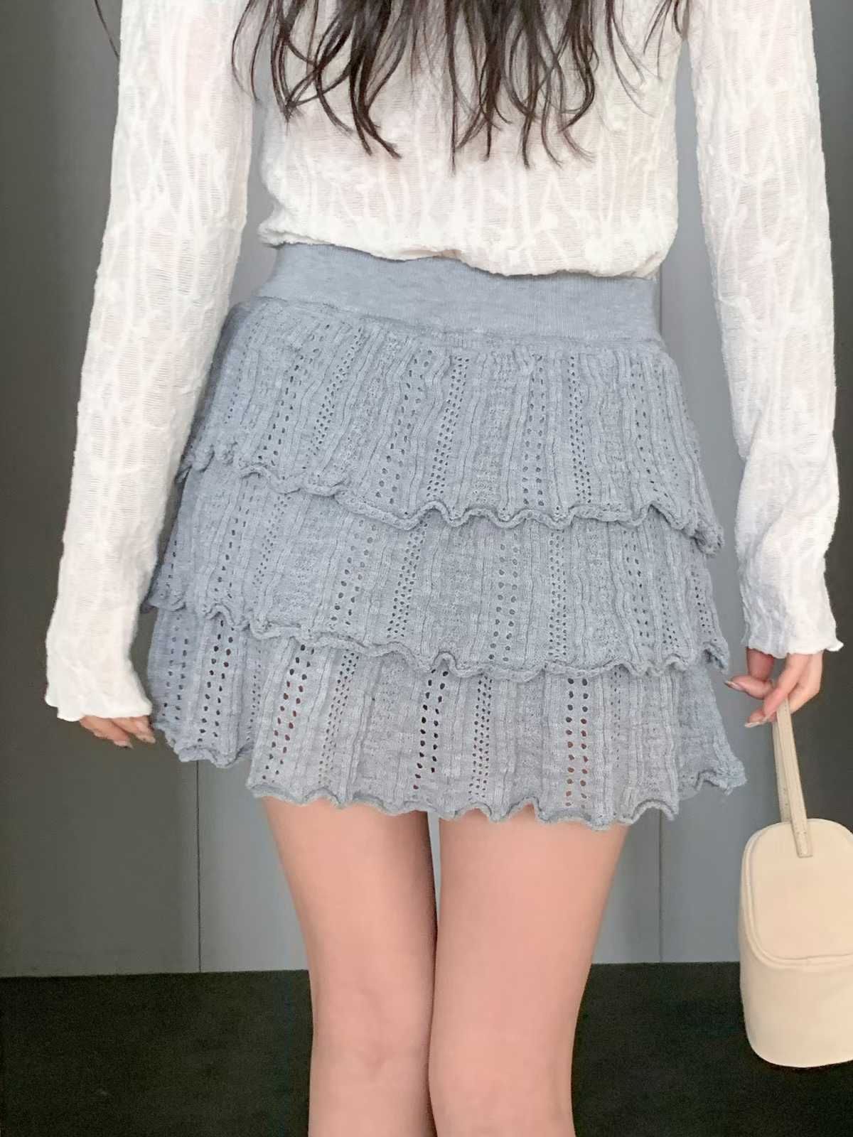 ʏᴜɴᴀ’s ·正韓代購🇰🇷柔霧層影🥀針織蛋糕短裙