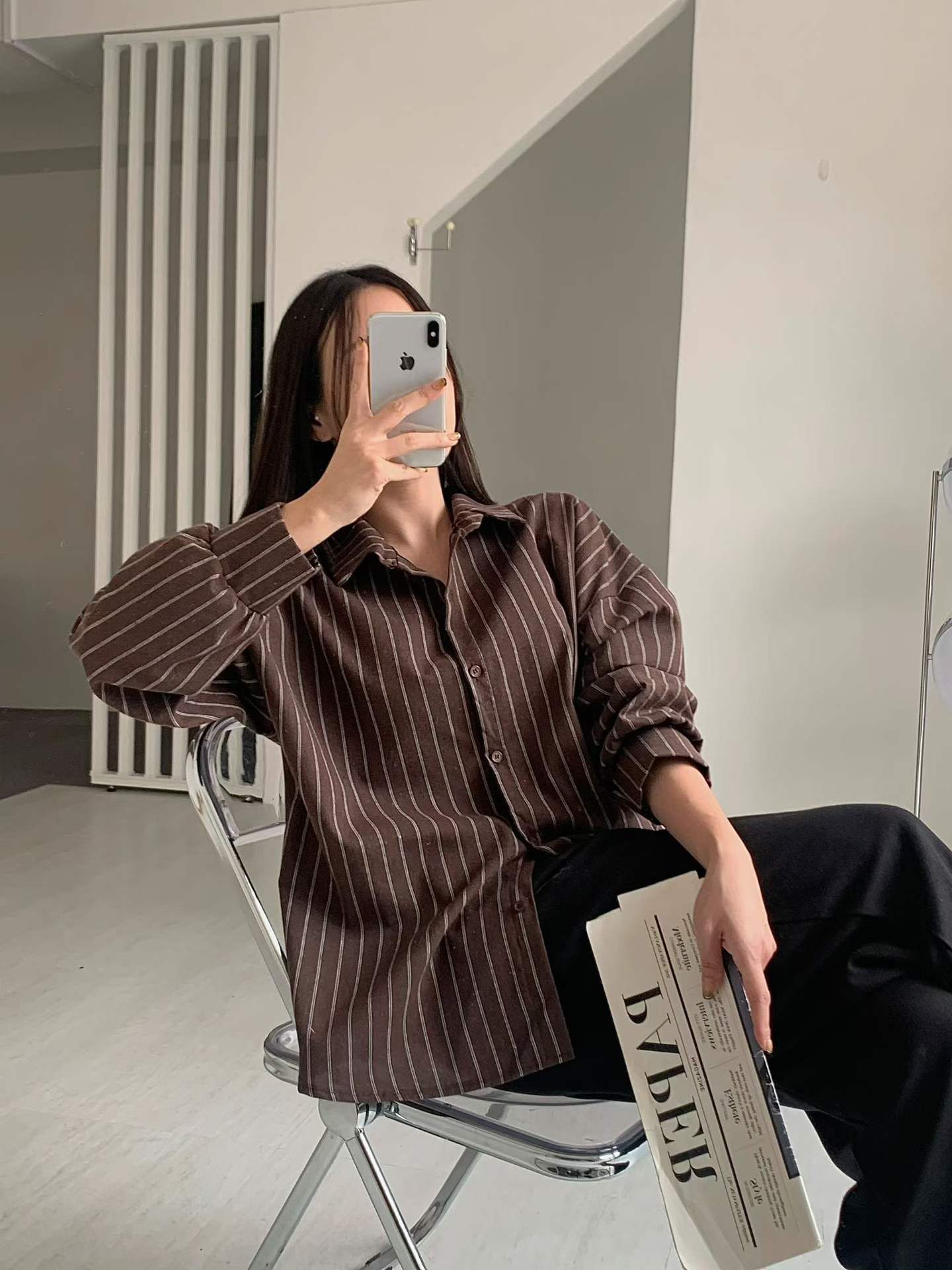 𝗬𝘂𝗻𝗮’𝘀．正韓代購🇰🇷留白日常☁️直條紋寬鬆襯衫