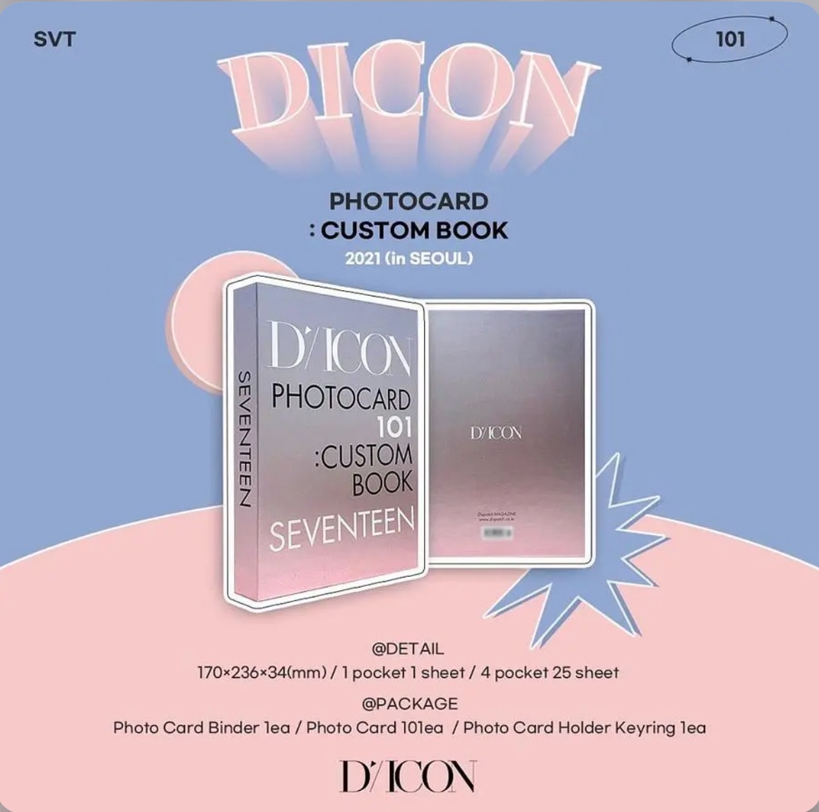 DICON PHOTOCARD 101: CUSTOM BOOK SEVENTEEN