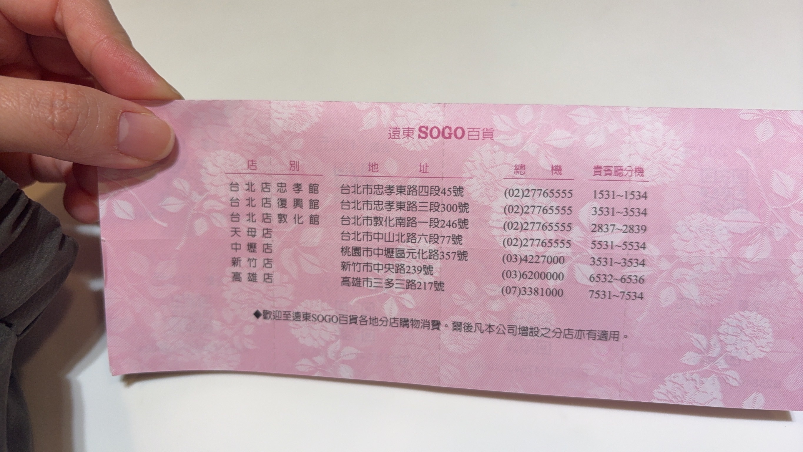 遠東sogo禮券33張（兩個商品請一起下單）