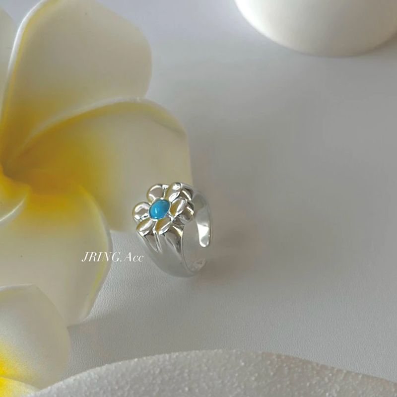 JRING ▪︎ 韓國重工藍松石雛菊純銀戒