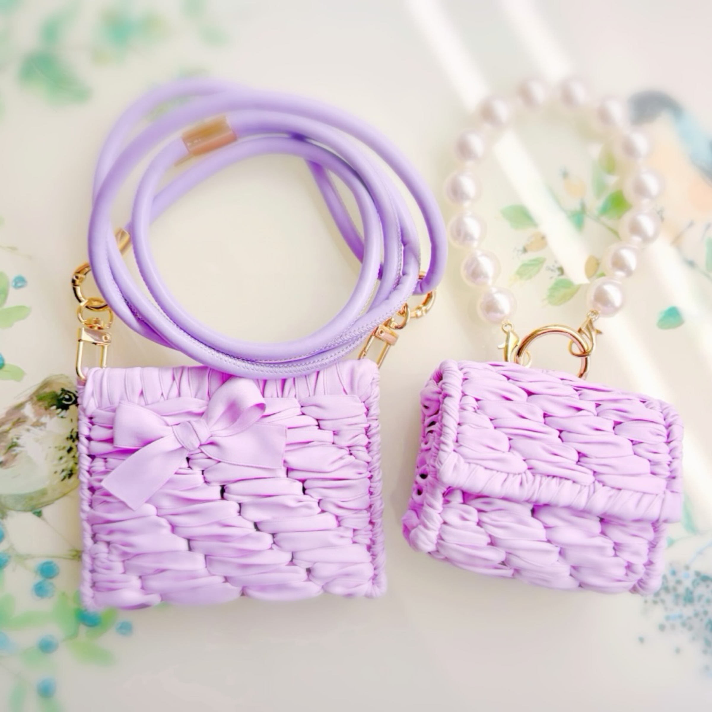 🎀ChiFLeur綺花手作🌸編織🧵-💖客製🎁-微醺紫葡萄-卡夾及耳機套