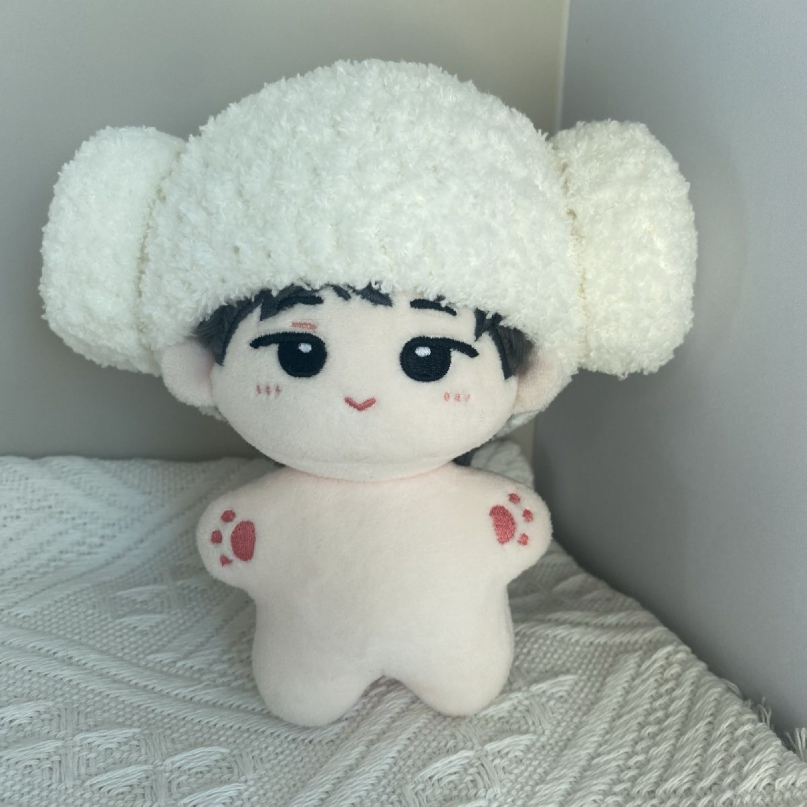 【現貨】汗蒸幕羊角毛巾帽10cm