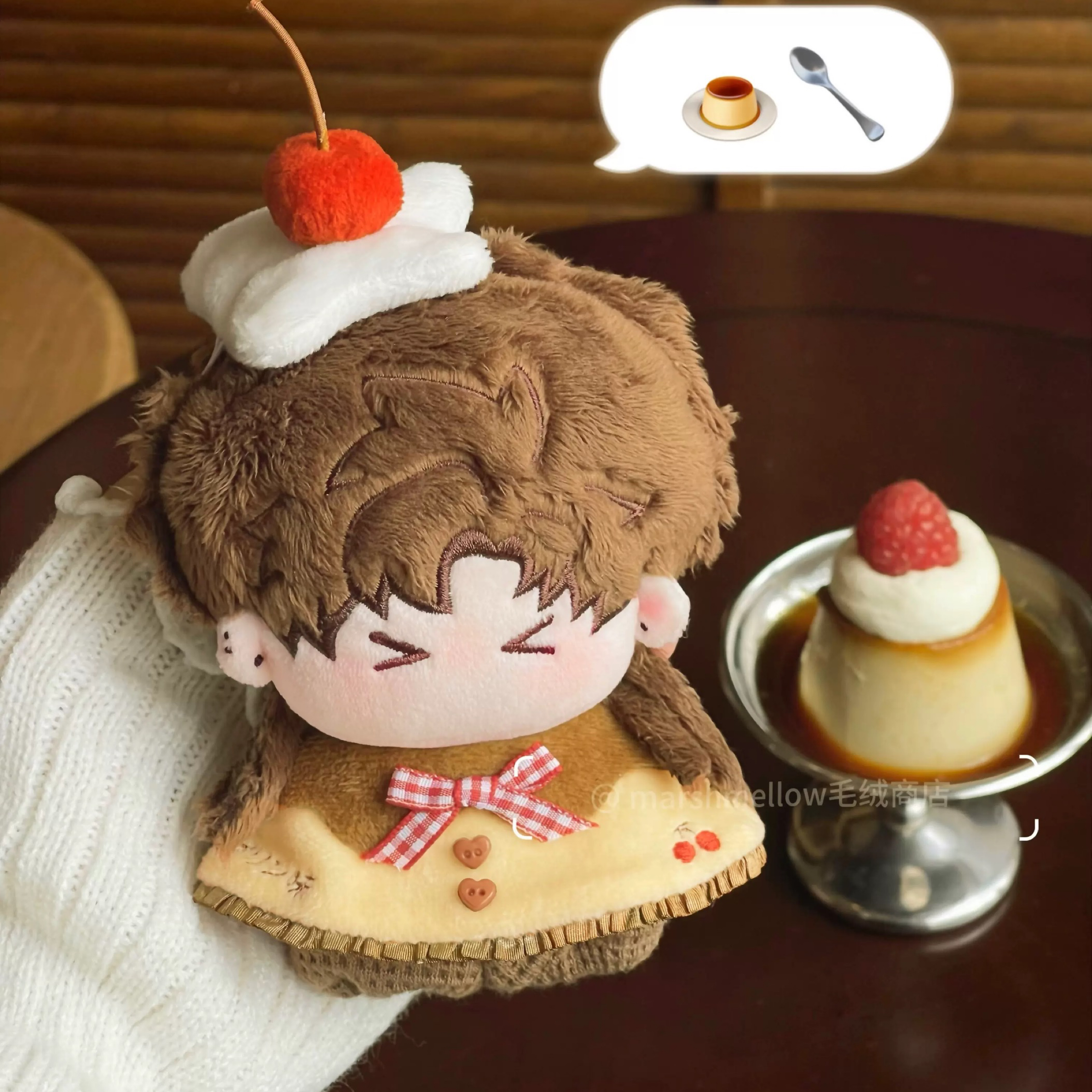 【預購】marshmellow 原創 古早味布丁娃衣斗篷🍮10cm 5色