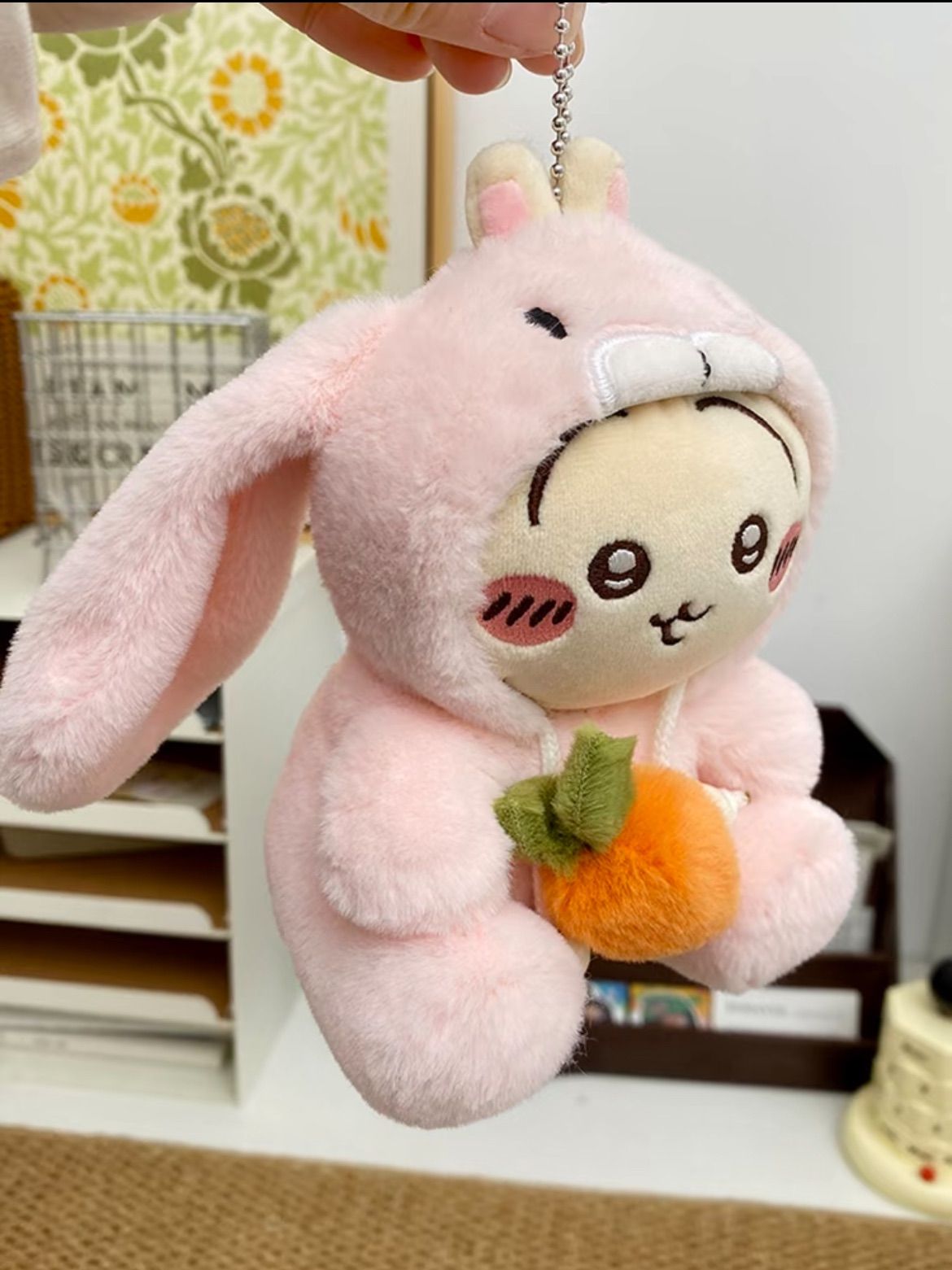 【現貨】粉色垂耳兔連體娃衣10cm