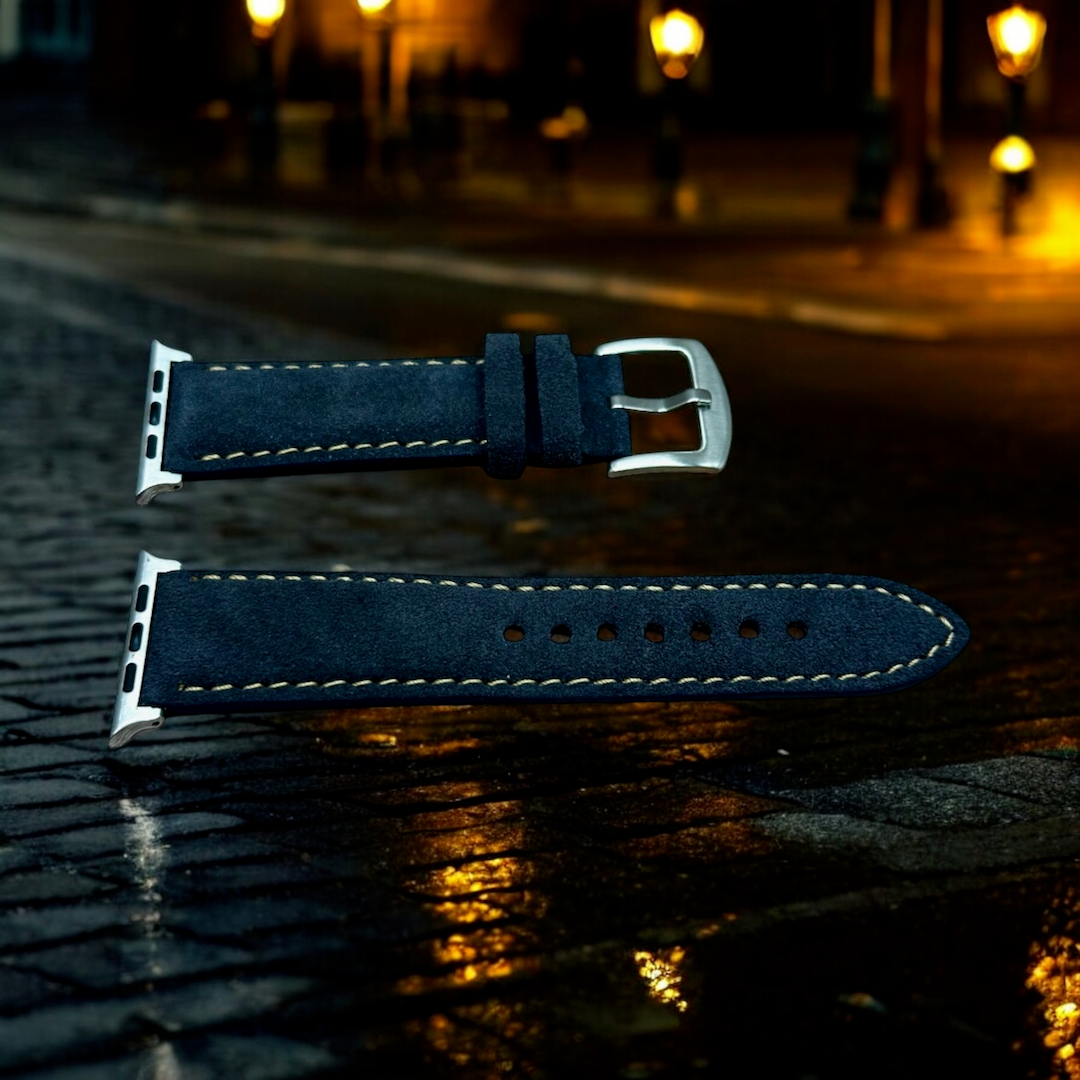 Watchandstrapco The Paris ：軍械灰加厚麂皮錶帶 Apple Watch， 22