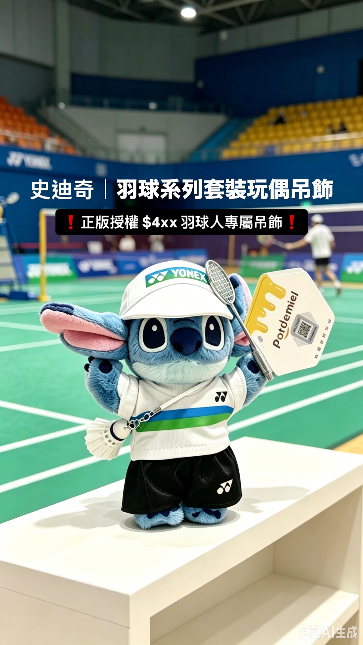 PLAY LAB 史迪奇正版授權羽球套裝