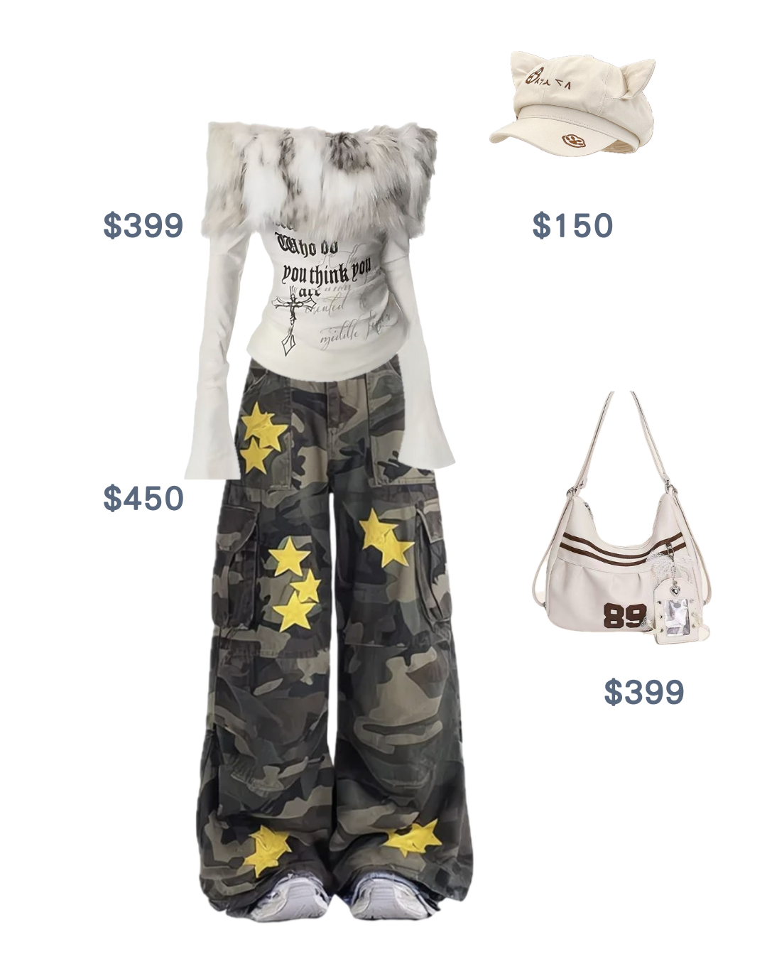 ＜Sumi-9＞白色亞比混搭套裝