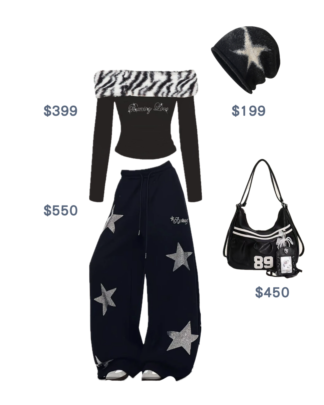 ＜Sumi-5＞星星班馬紋套裝