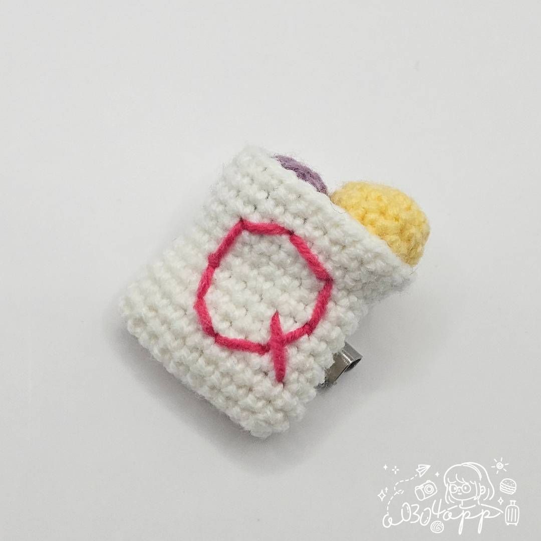 地瓜QQ球手作編織別針｜台灣夜市小吃造型胸針｜地瓜球可愛配件｜台灣特色小物