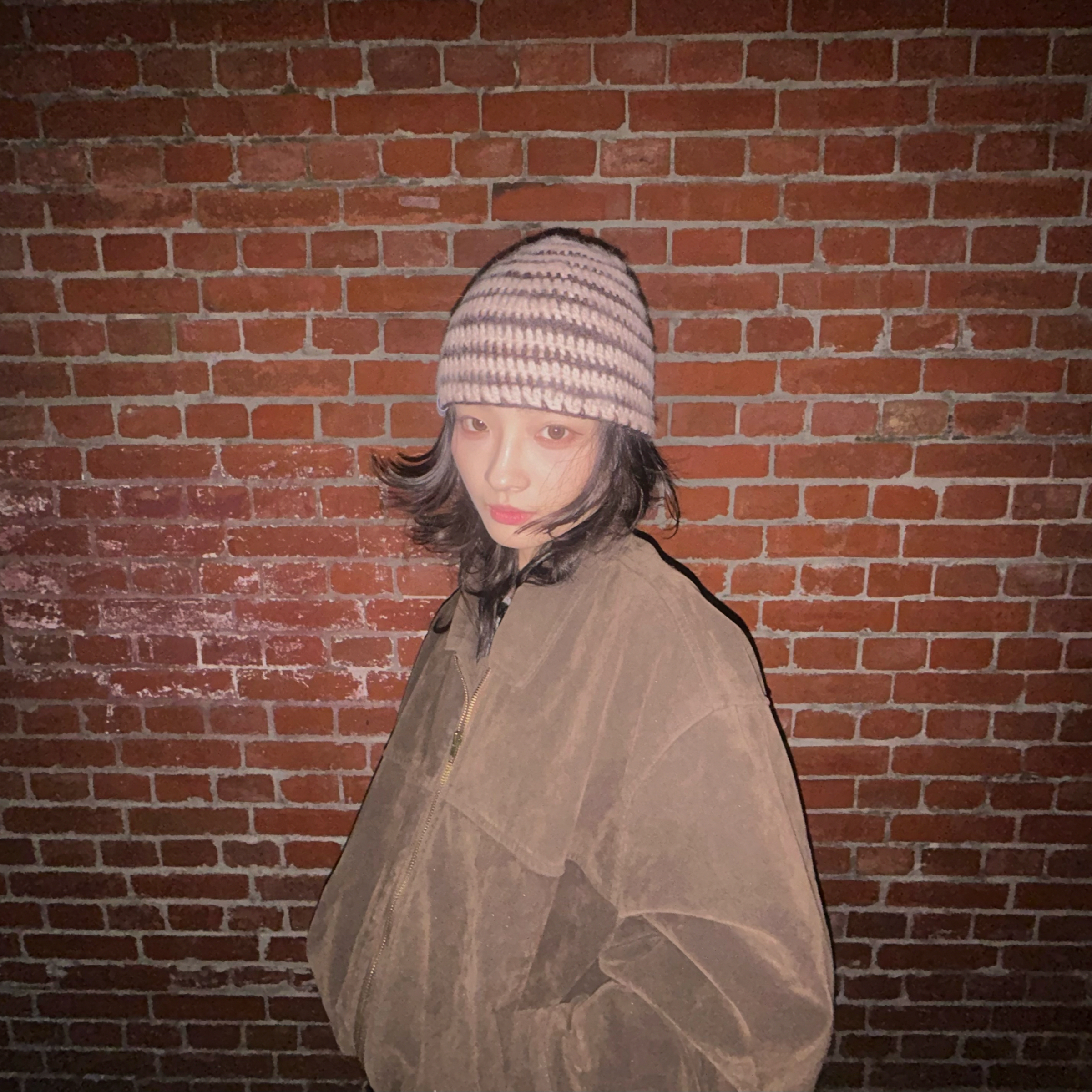 ★winter collection★馬海毛條紋毛帽