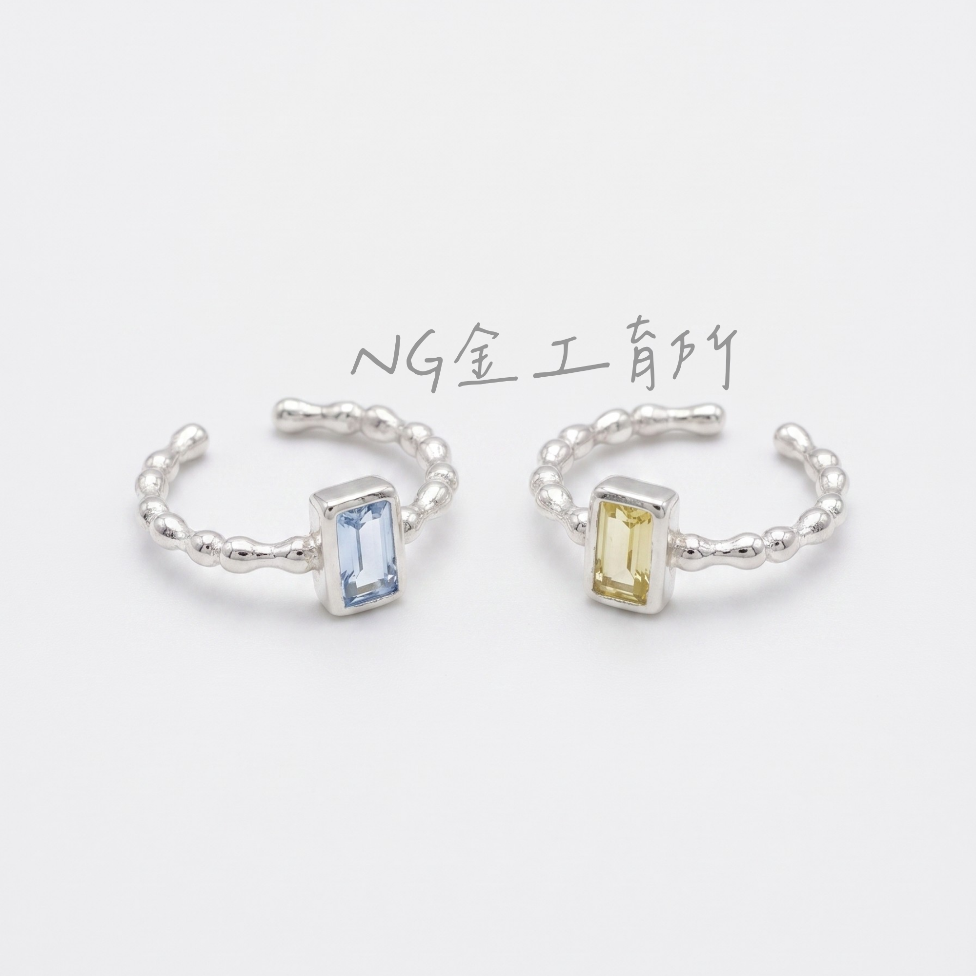 925純銀方塊耳骨夾