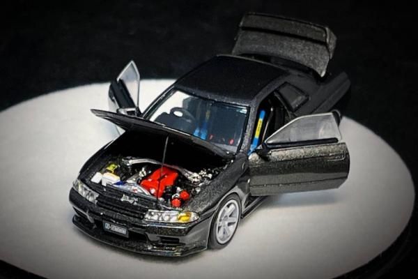 🐏（全新）PGM 1/64 Nissan GT-R R32 Metallic Grey 全可開 豪華版