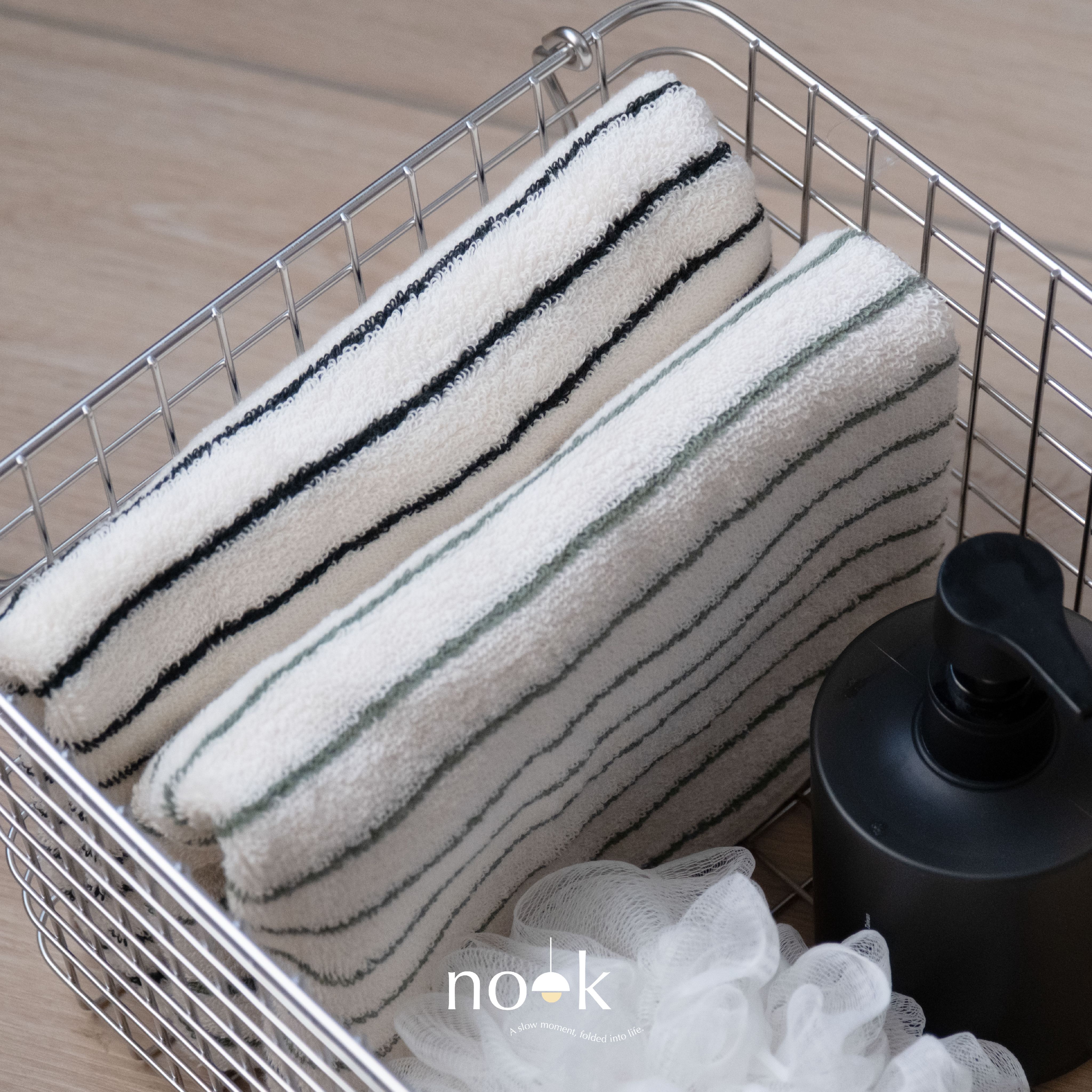 （現貨）【韓系經典條紋加厚毛巾】125g加厚款 吸水力強 長髮救星 34x76cm