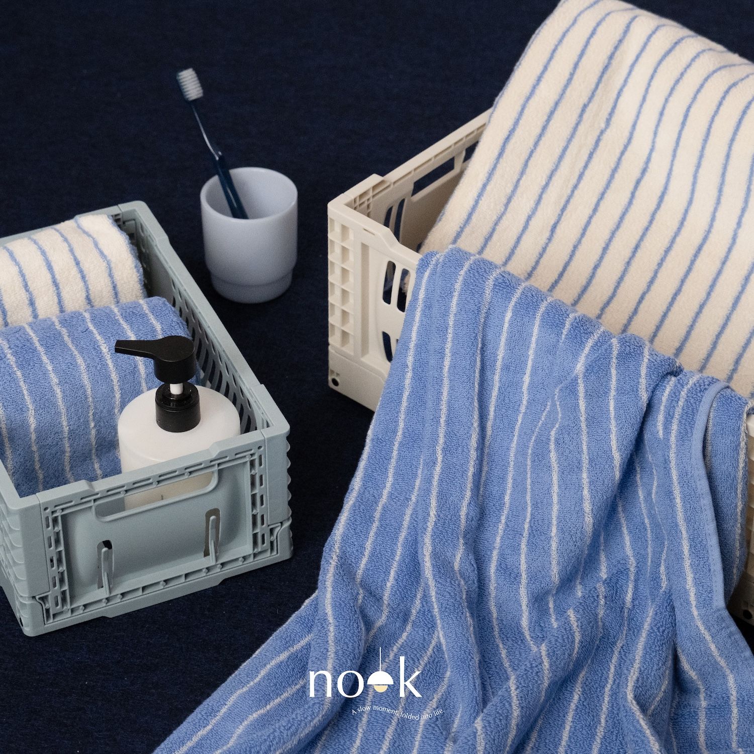 （現貨）【韓系藍色條紋加厚毛巾＆浴巾】加厚款 吸水力強 長髮救星