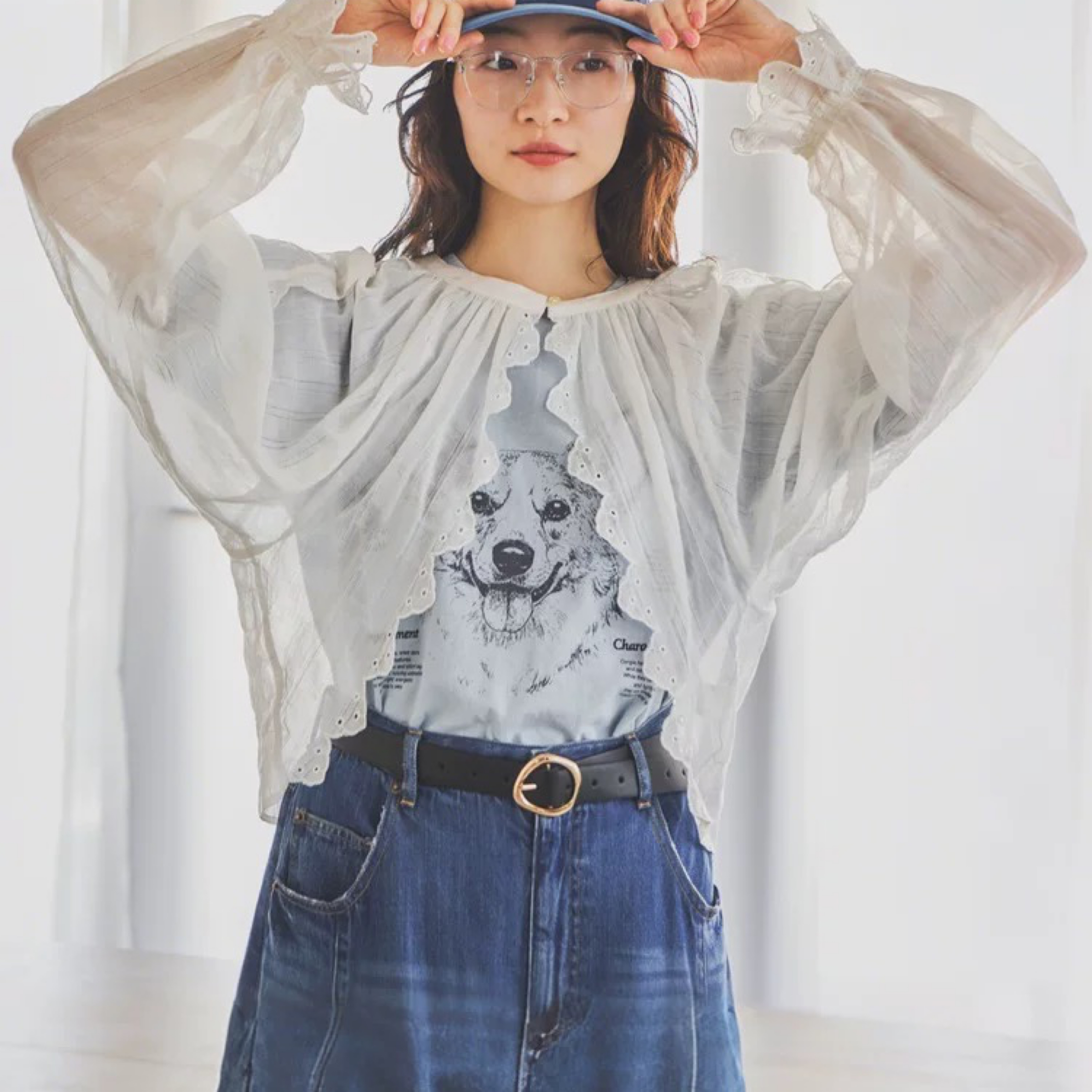 niko and ...新款波浪刺繡罩衫外套