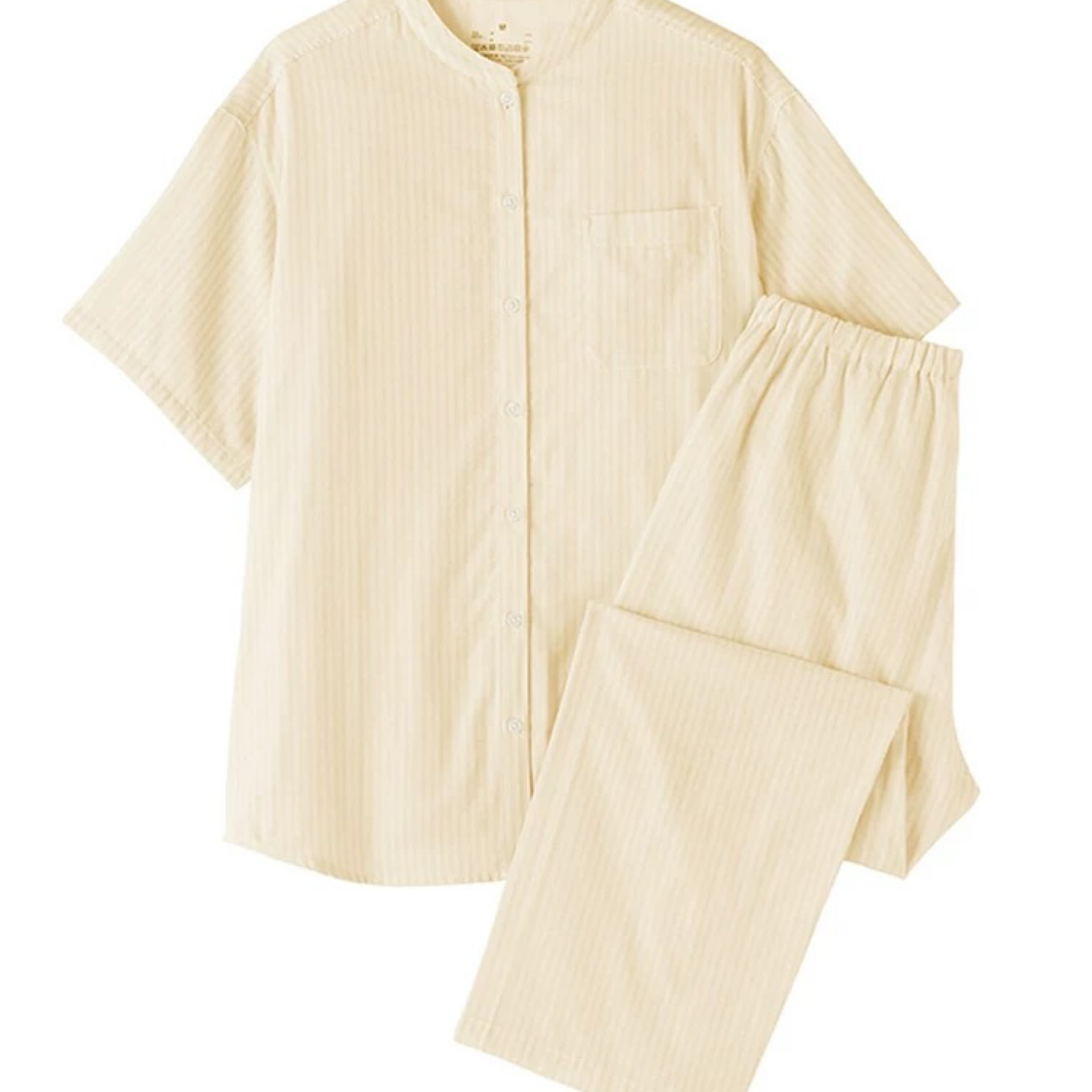無印良品 MUJI 細棉紗五分袖睡衣套裝
