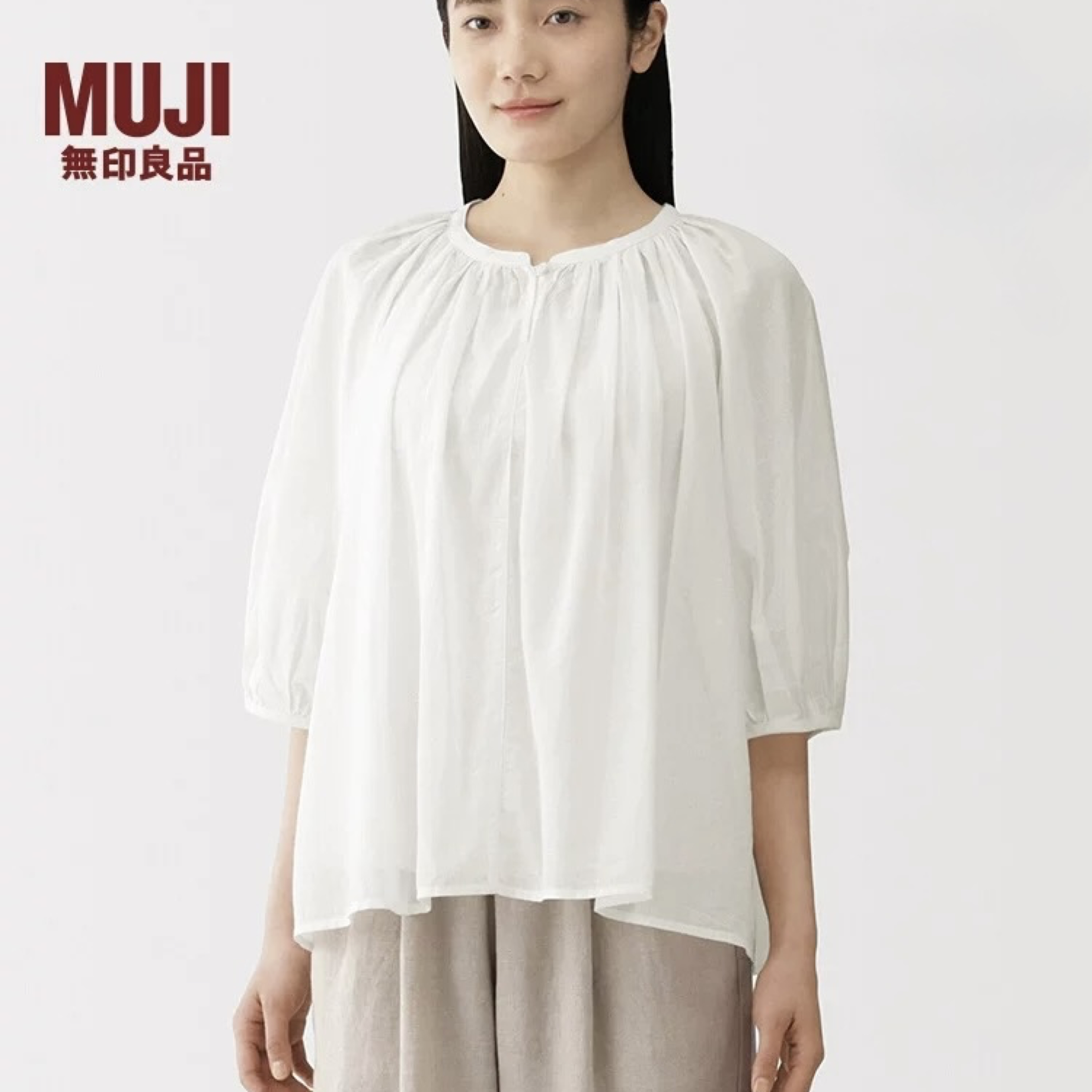 無印良品 MUJI 短袖罩衫上衣