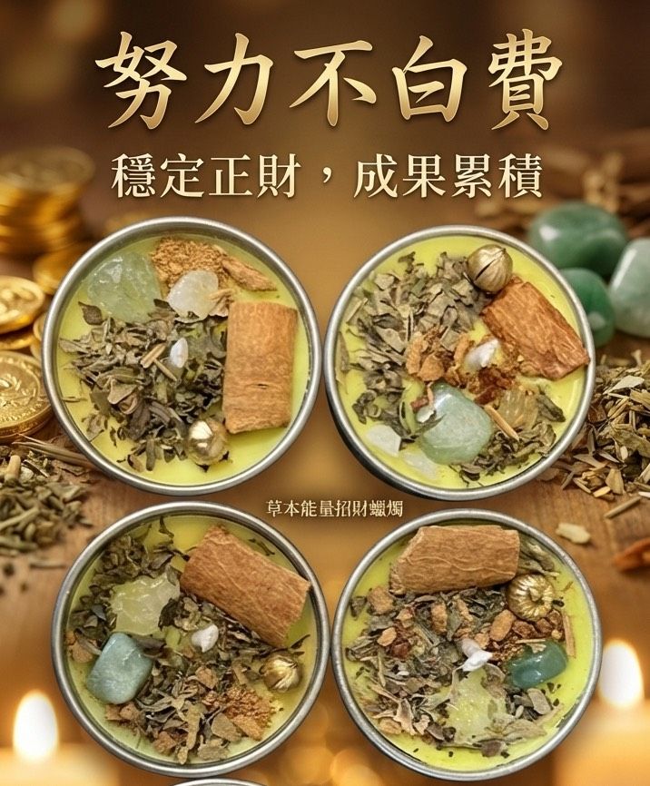 那個女孩｜【招財魔法能量蠟燭-努力不白費】茶蠟.蠟燭.能量蠟燭、魔法蠟燭、顯化蠟燭、開運蠟燭