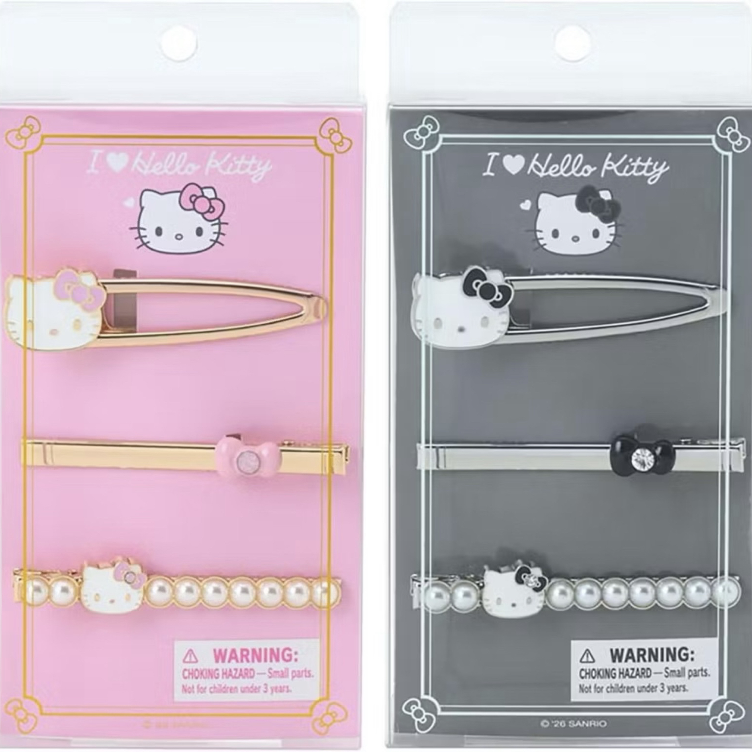  現貨 三麗鷗 Hello Kitty 造型髮夾 （I Love Hello Kitty）3入組