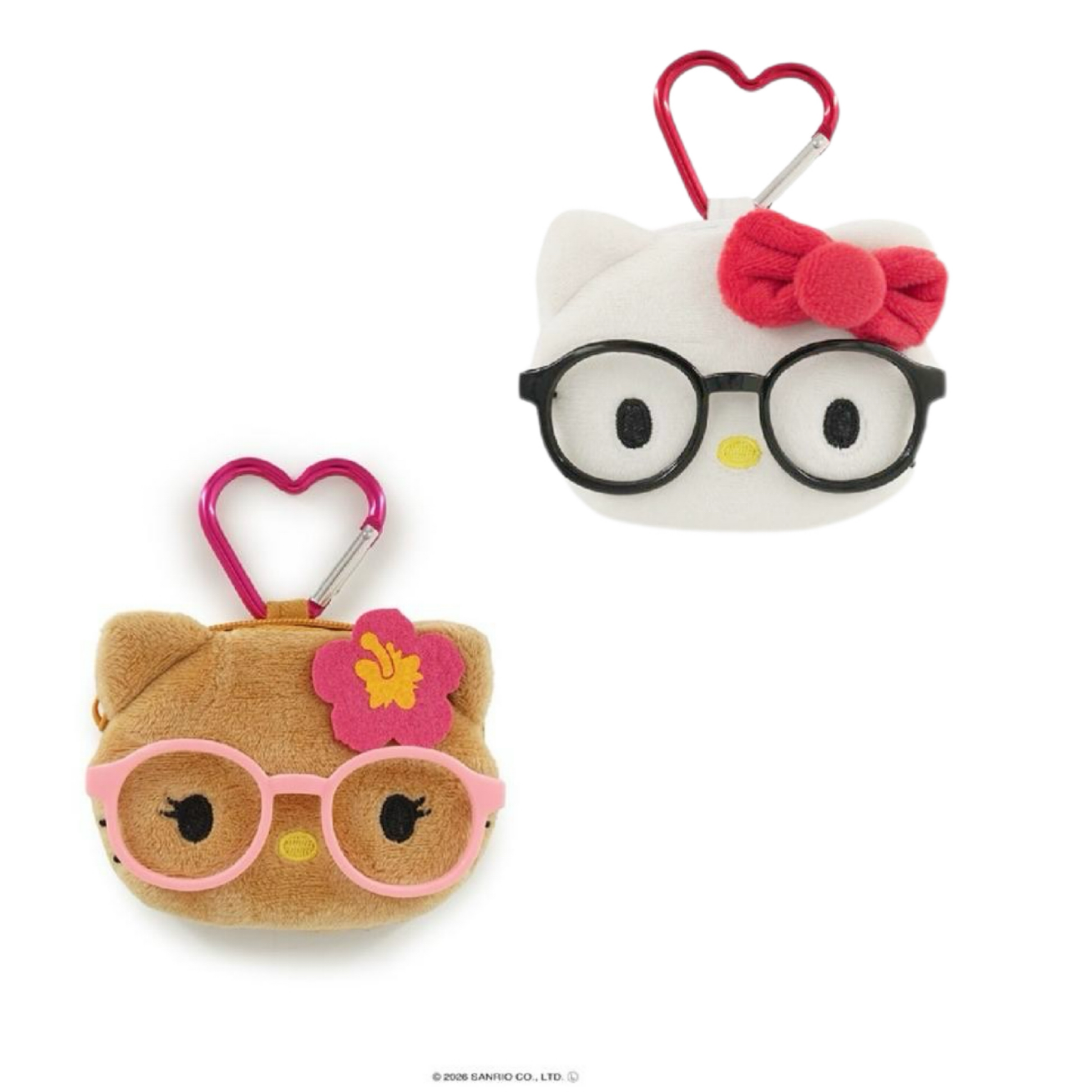 三麗鷗 Hello Kitty 絨毛造型零錢包吊飾 （眼鏡款）