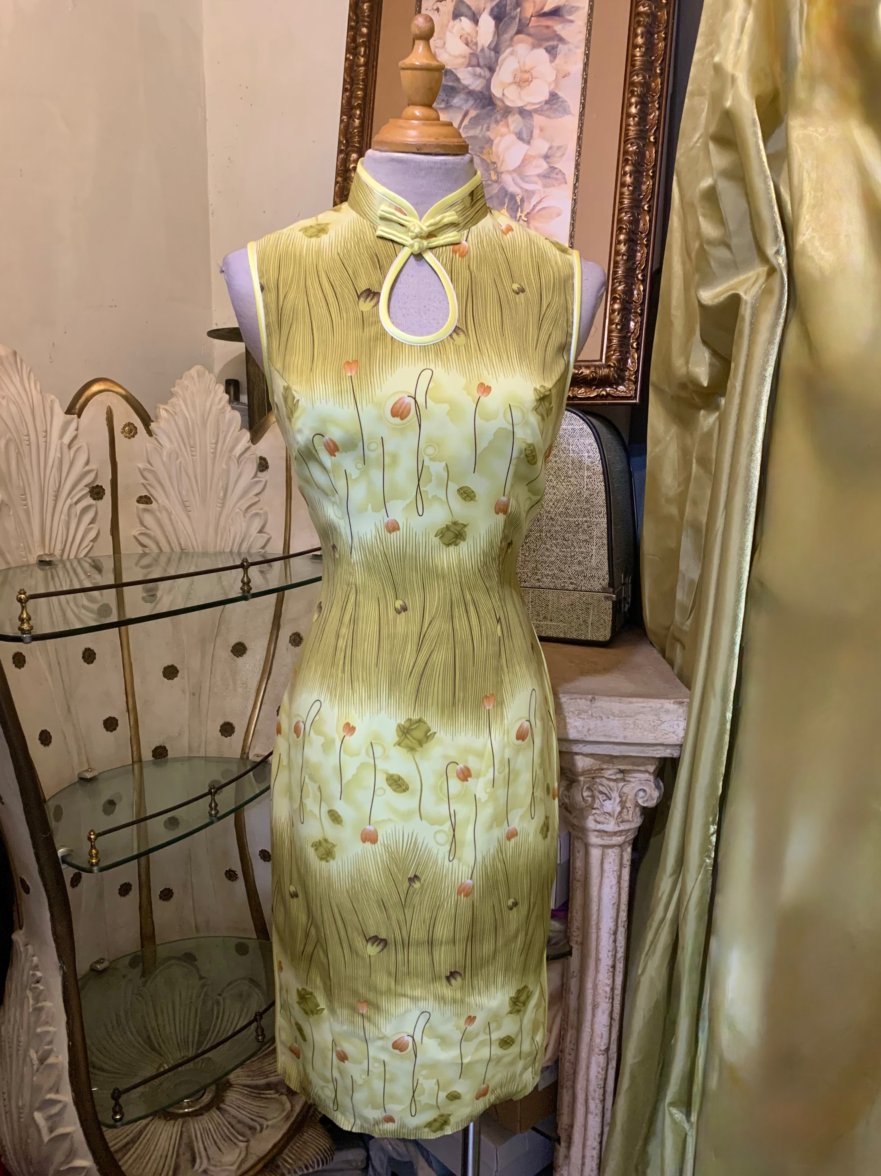 復古水滴領旗袍